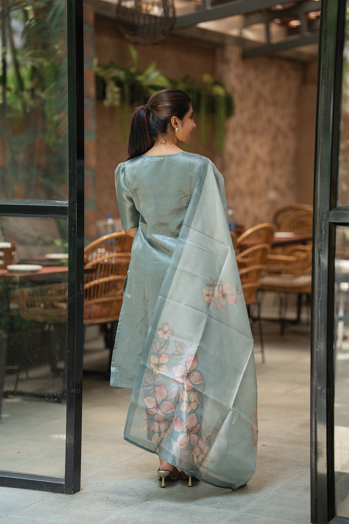 Primerose Green Organza Silk Kurta Set with Dupatta