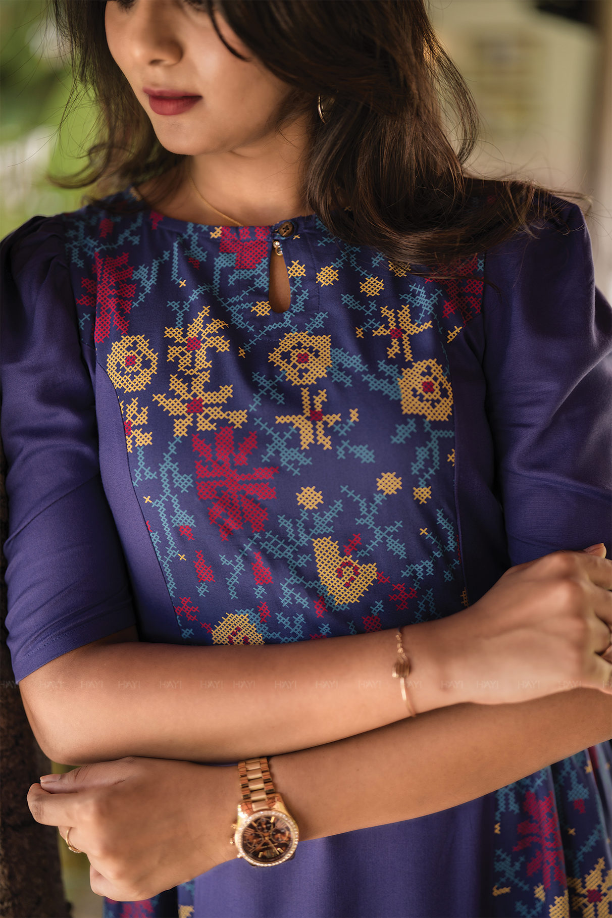 Celestial Crossloom Viscose Printed Flared Charm Outfit
