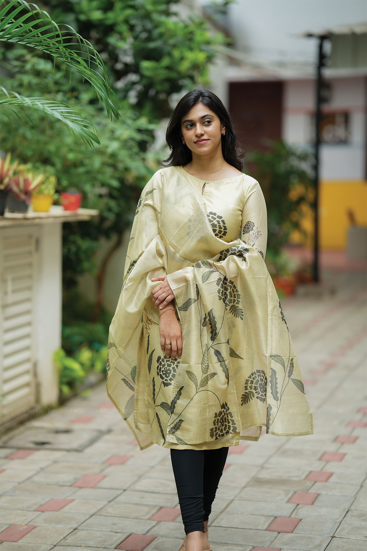 Yellow Pure Radiance 2 Piece printed Silk Blend Kurta with Dupatta