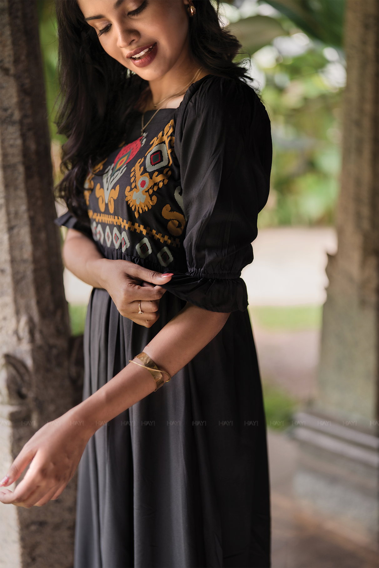 Boho Tangle Viscose Printed Elegant Maxi Dress