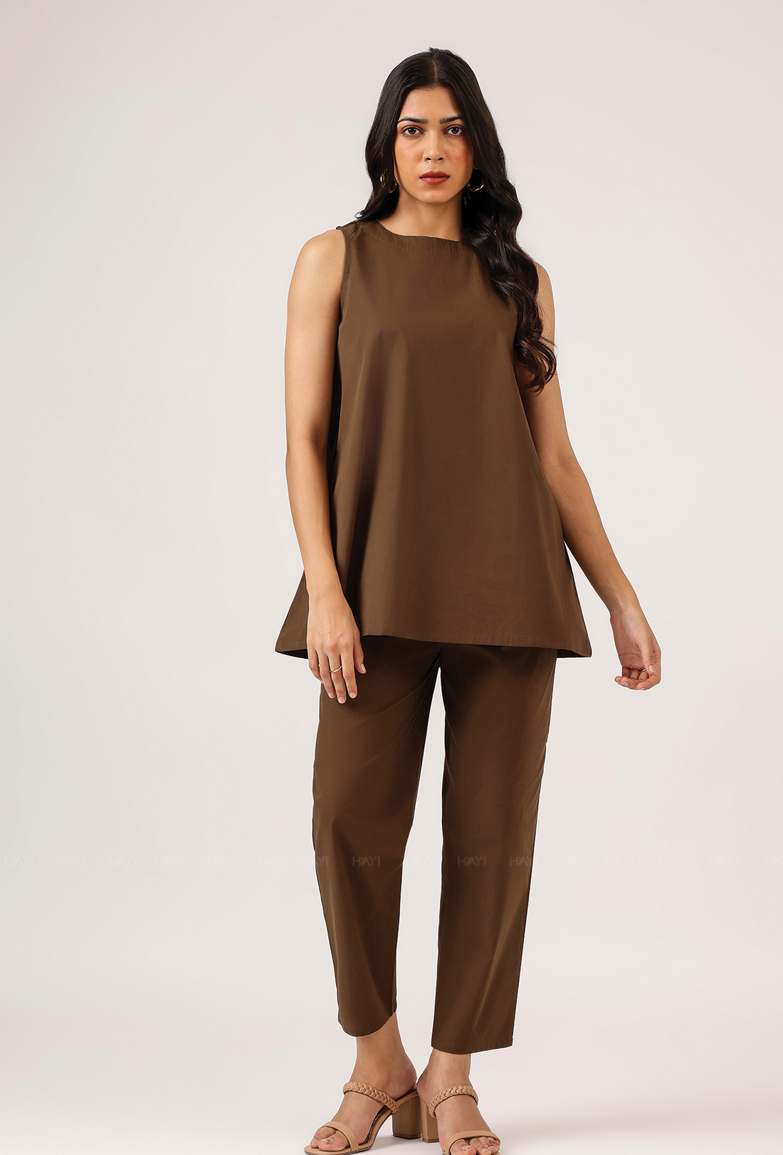Matcha My Heart Brown Sleeveless Co-Ords