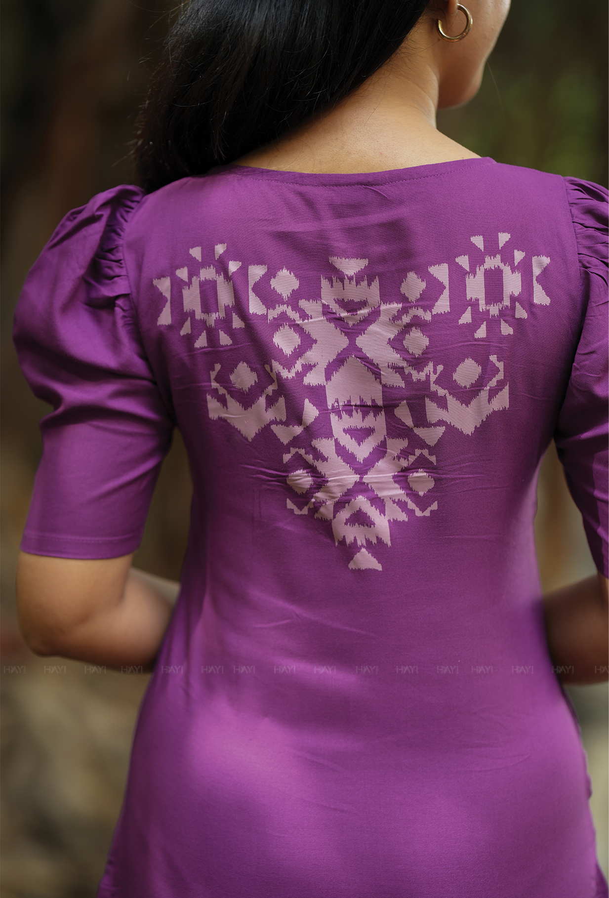 Gilded Violet with Royal Whimsy printed Viscose Kurta