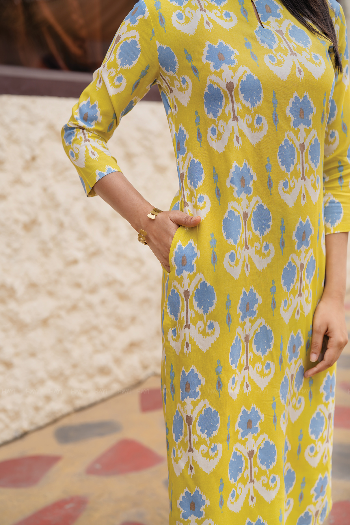 Whispering Winds Green Viscose Co-ord with Boat Neck & 3/4th Sleeves