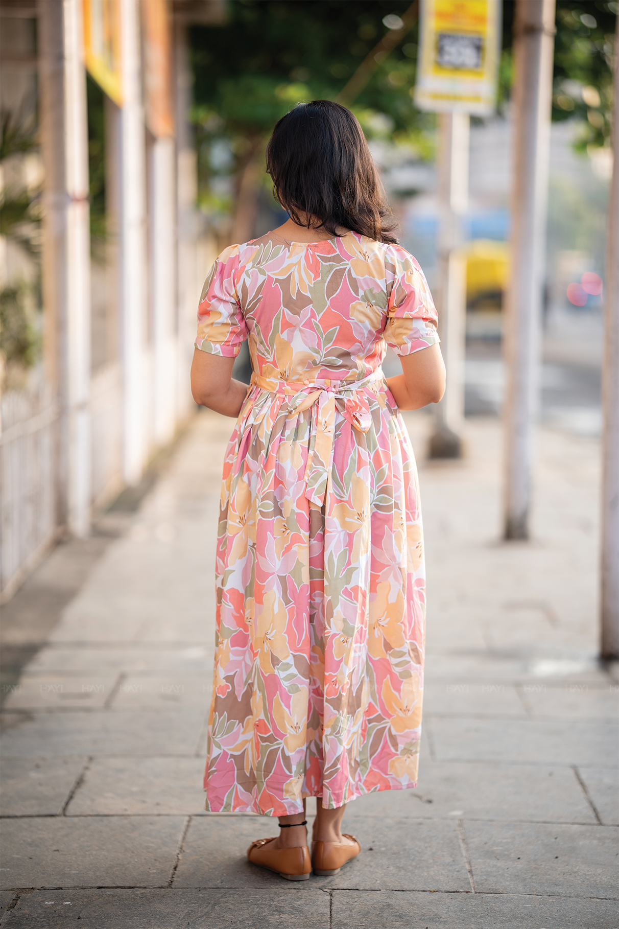 Seraphine White floral printed Maternity and Feeding Cotton Blend Dress