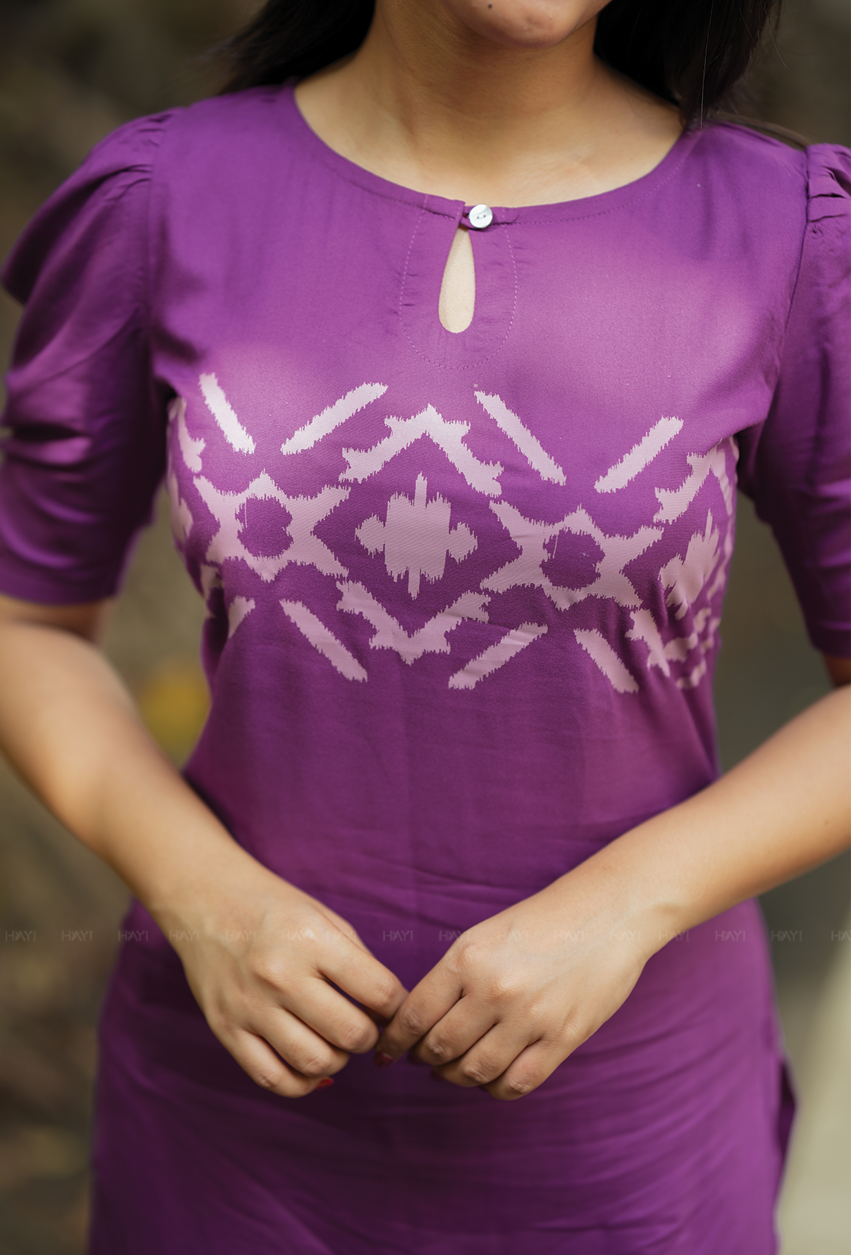 Gilded Violet with Royal Whimsy printed Viscose Kurta