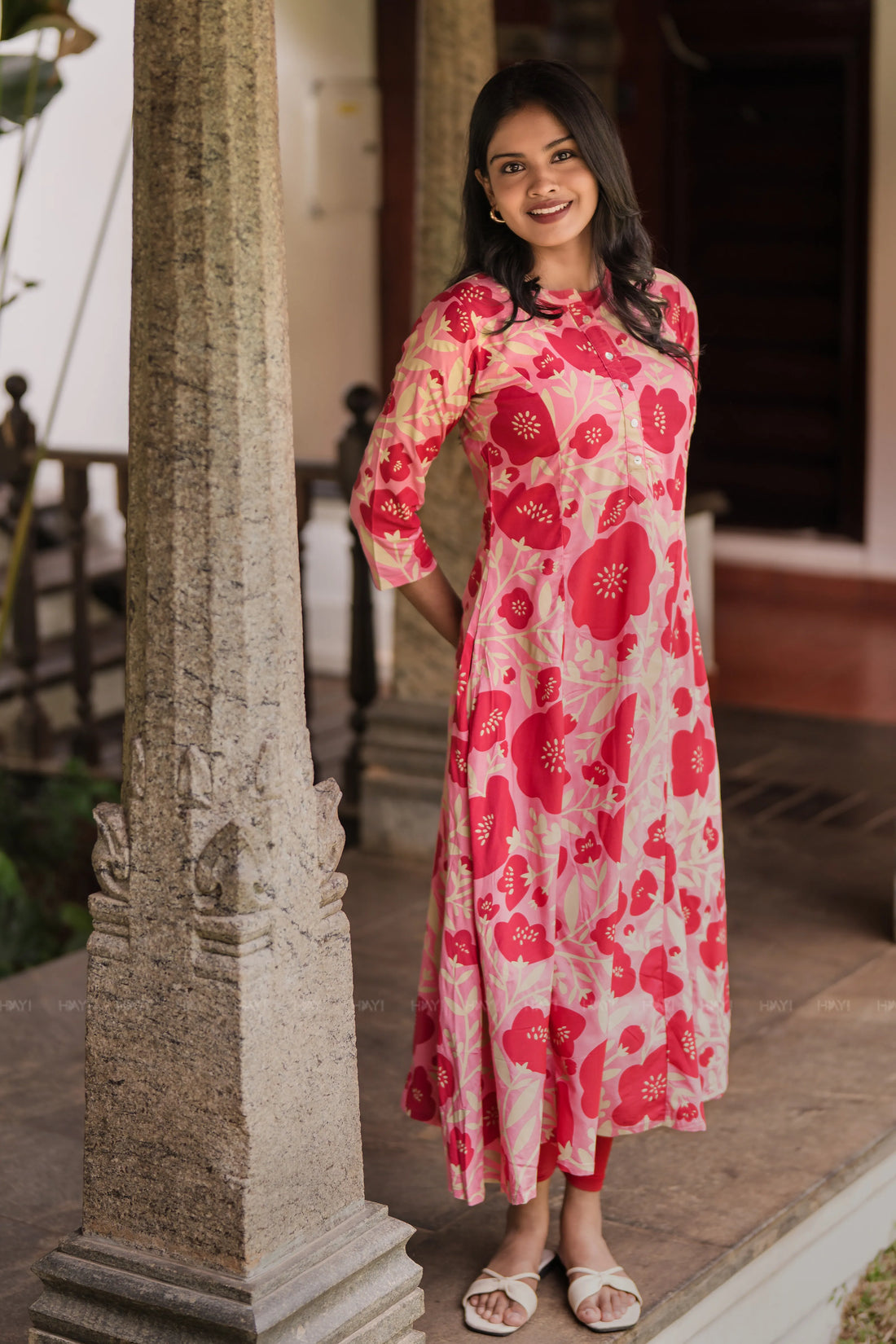 Pinkflare Bloom Viscose Floral Printed Everyday A-Line Dress