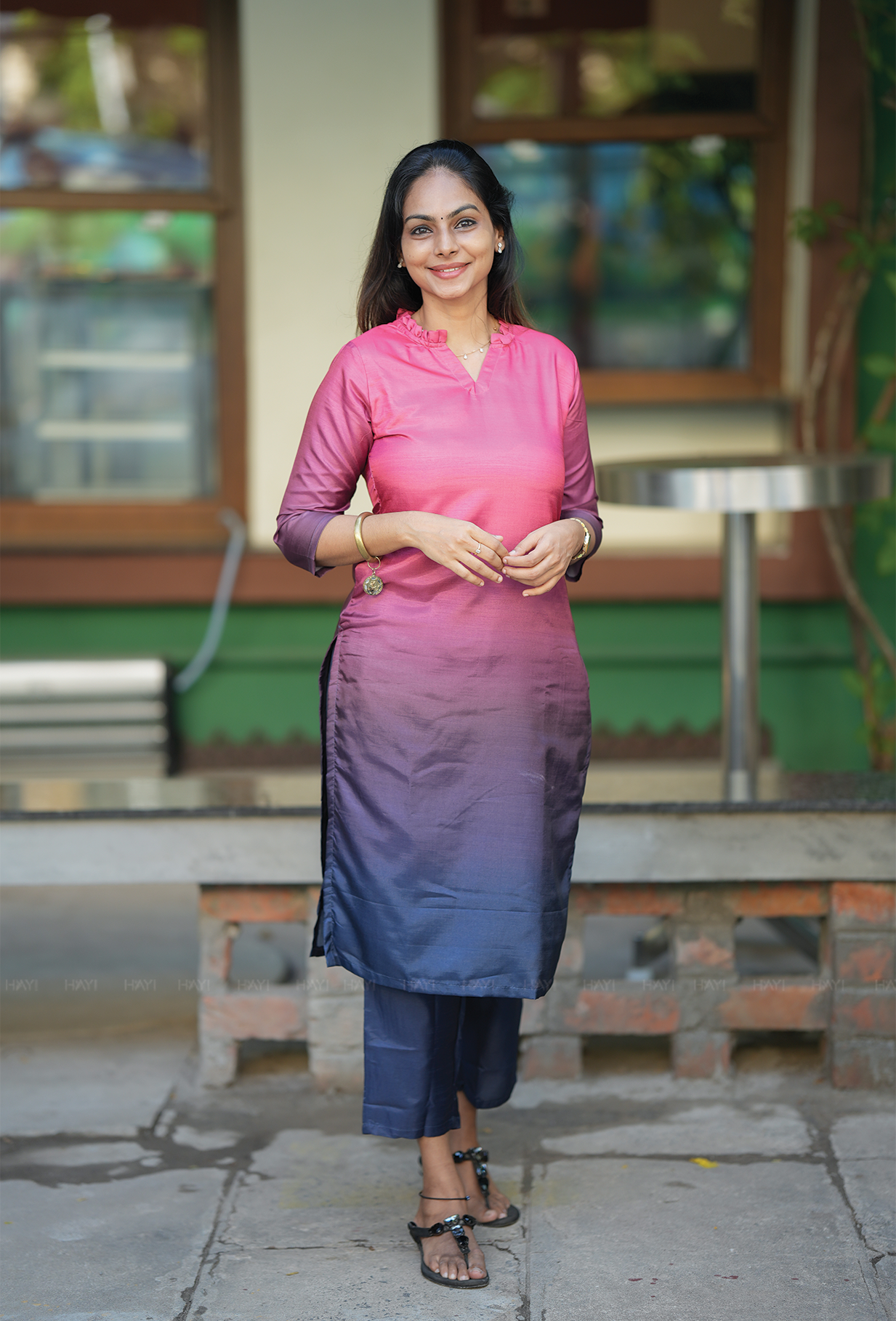 Tinted Red with Ombre Breeze Silk Blend Co-ords