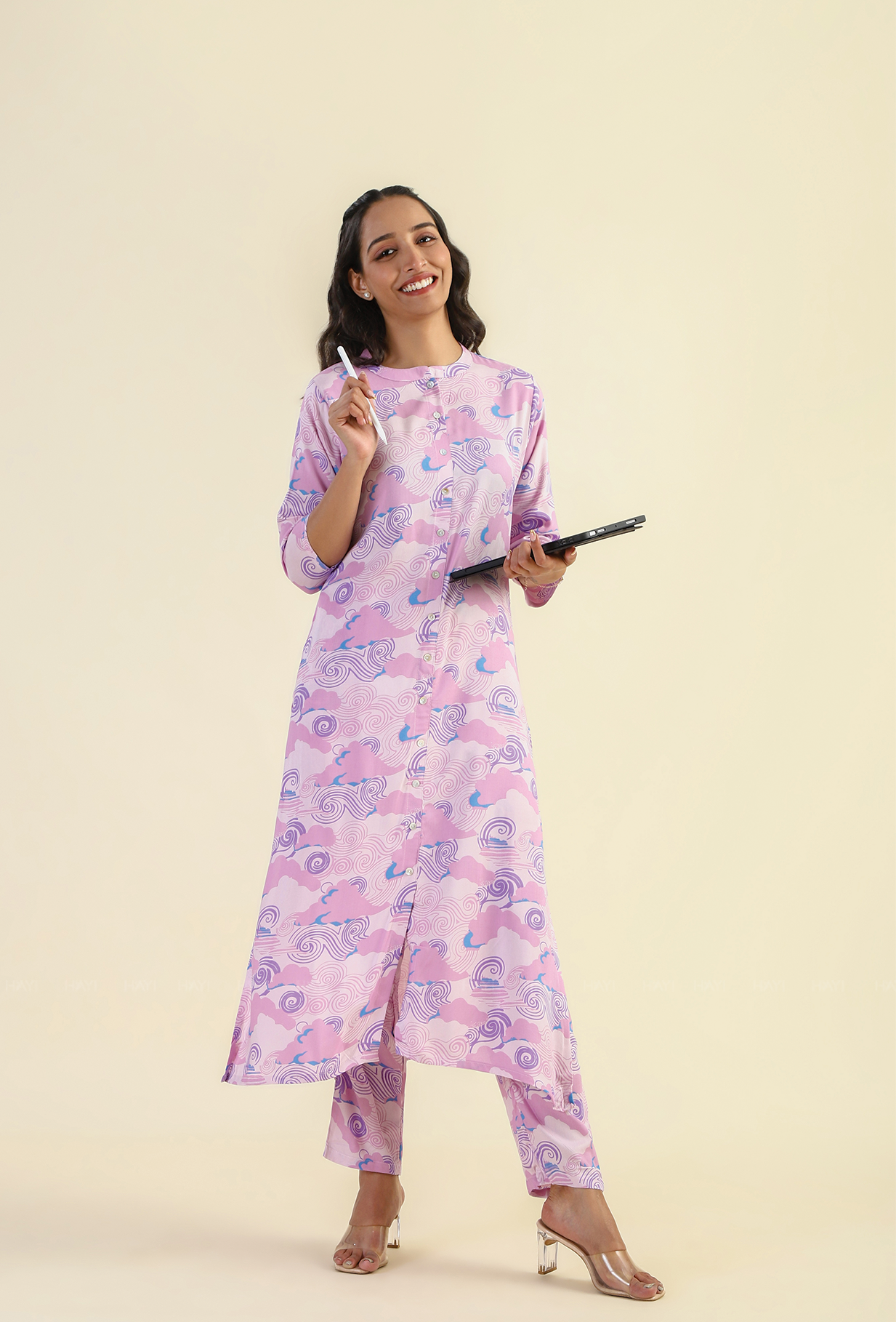 Celestial Lilac Viscose Printed Co-ords