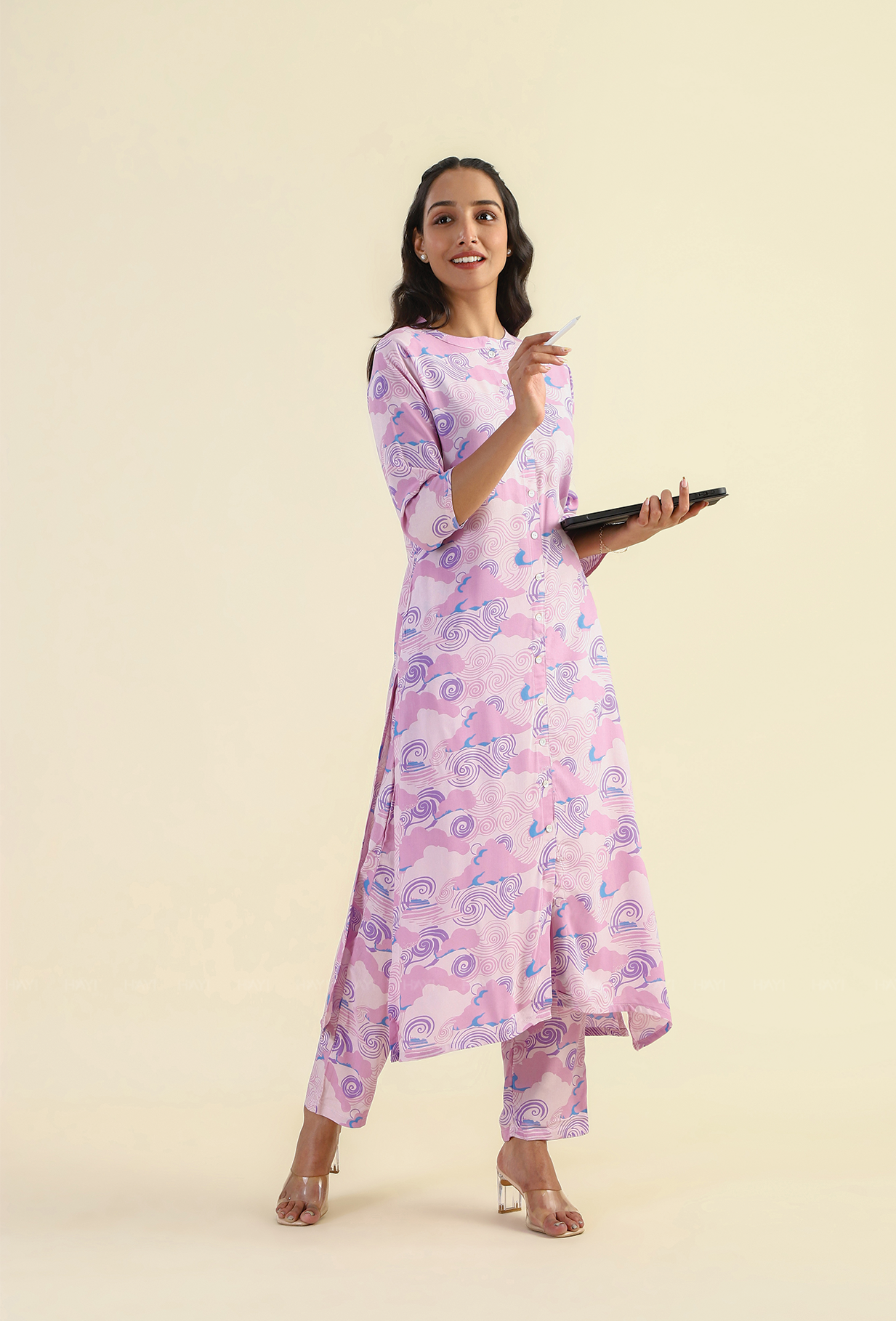 Celestial Lilac Viscose Printed Co-ords