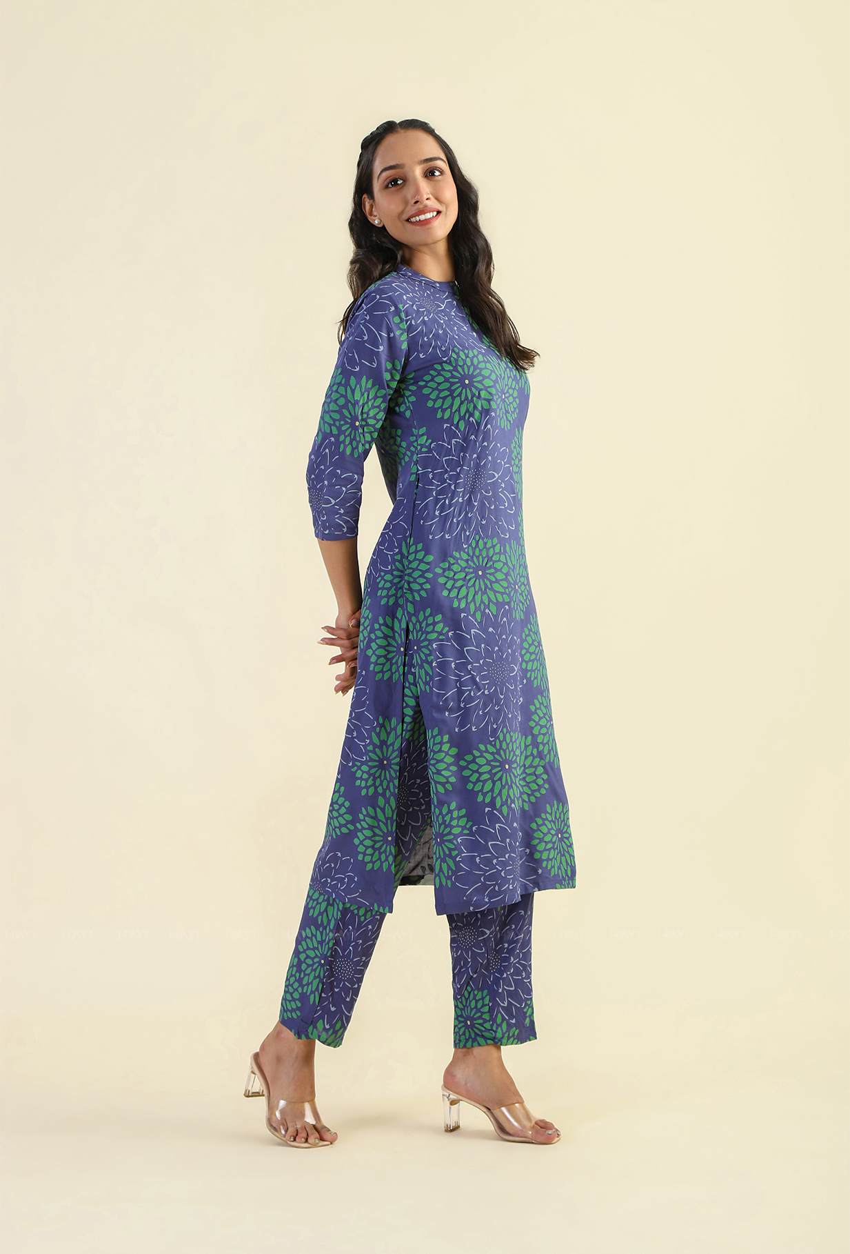 Indigo Muted Theory Viscose Printed Co-ords