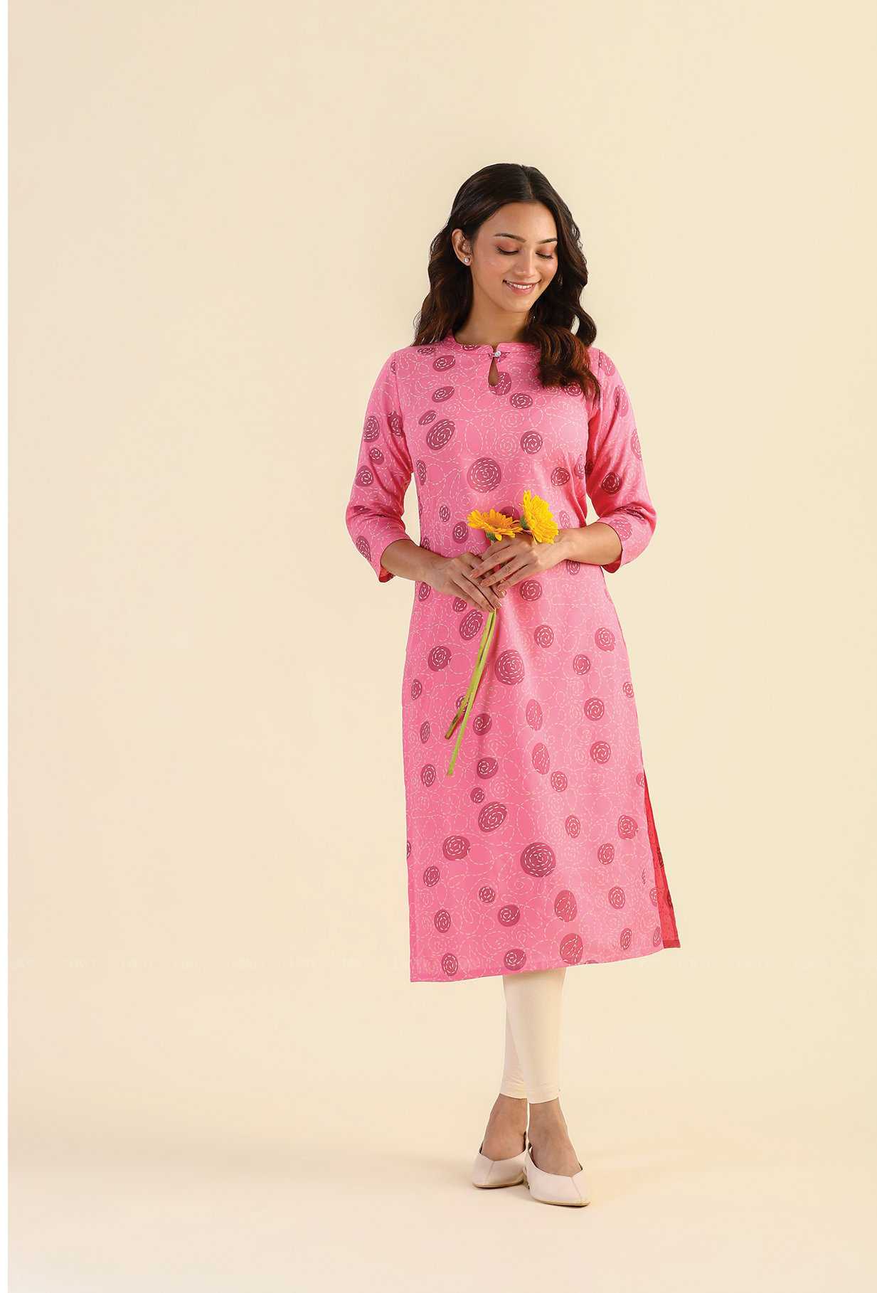 Rosy Blush Viscose Printed Kurta