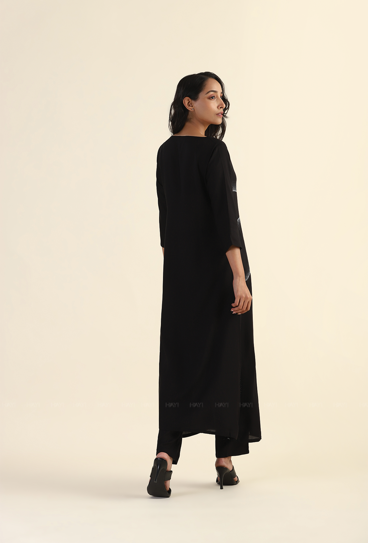 Nightfall Black White Wave Printed Viscose Co-ord Set