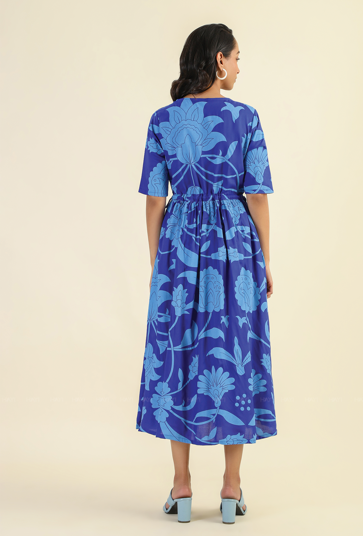 Indigo Drifit Viscose Printed Dress