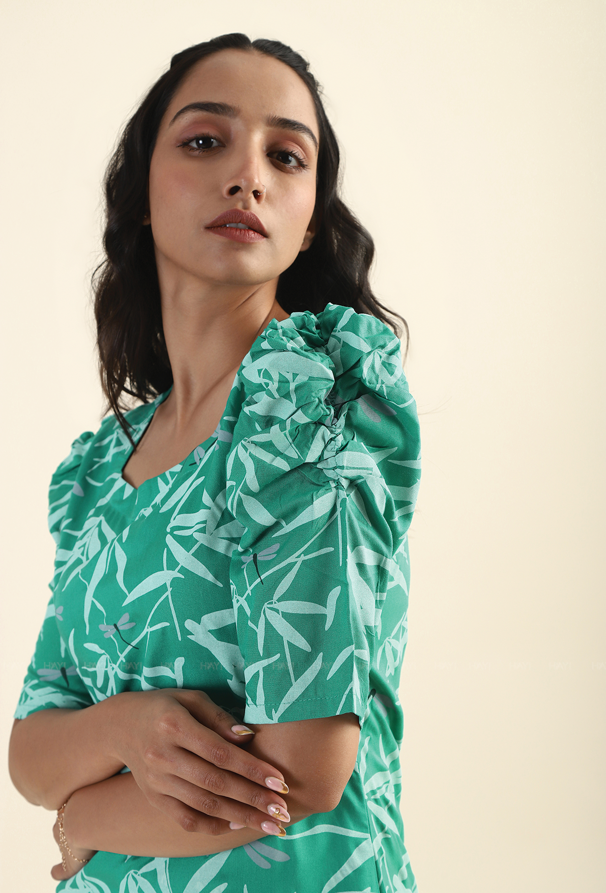 Misty Green Viscose Printed Kurta