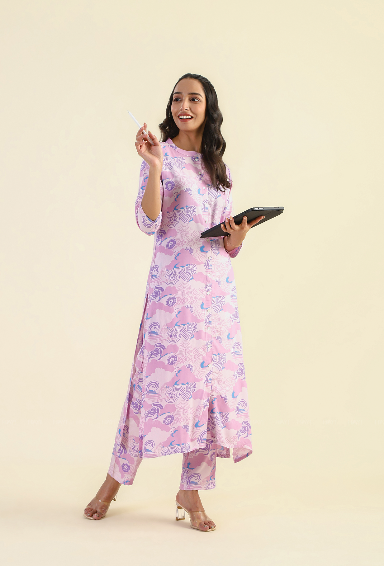 Celestial Lilac Viscose Printed Co-ords