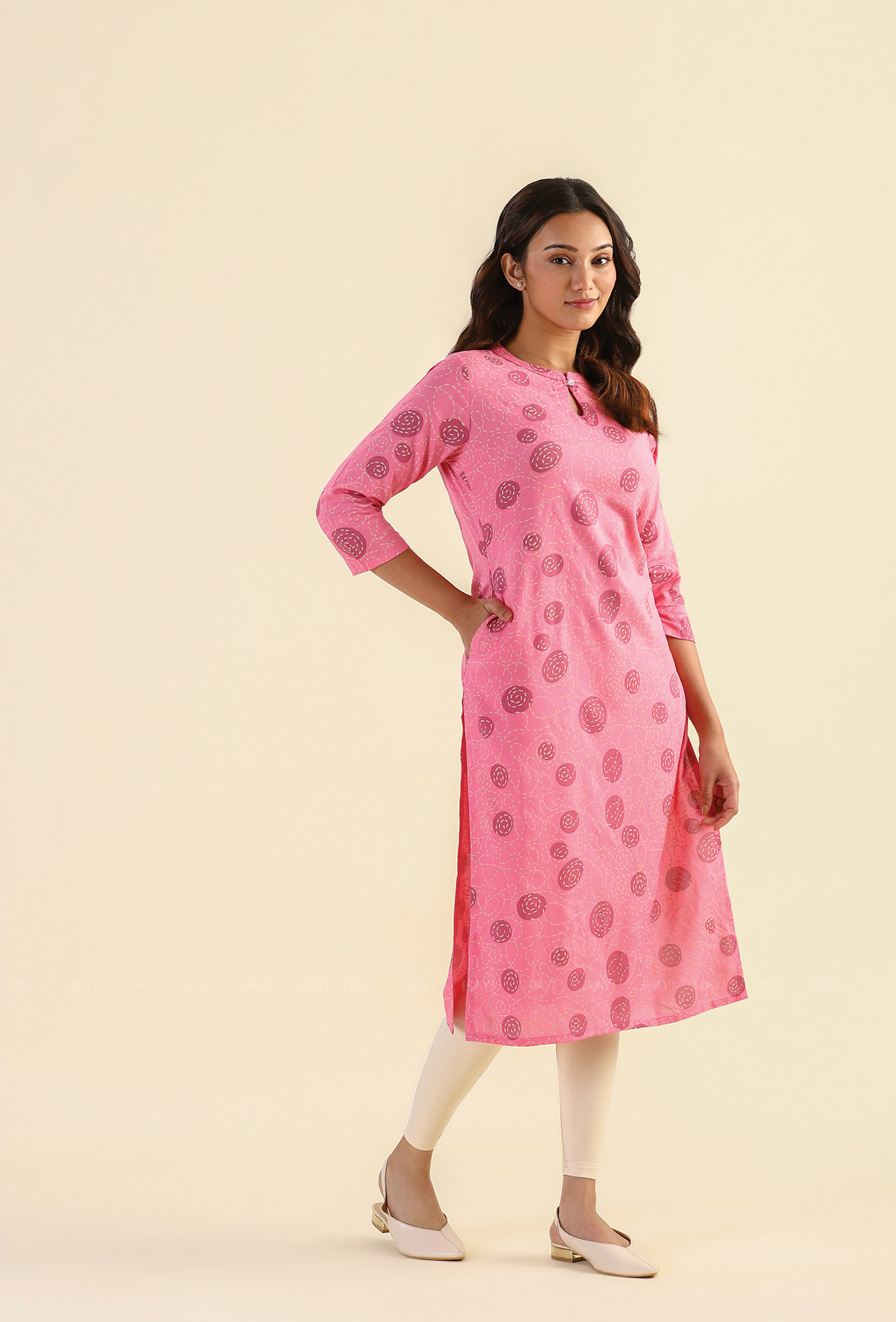 Rosy Blush Viscose Printed Kurta