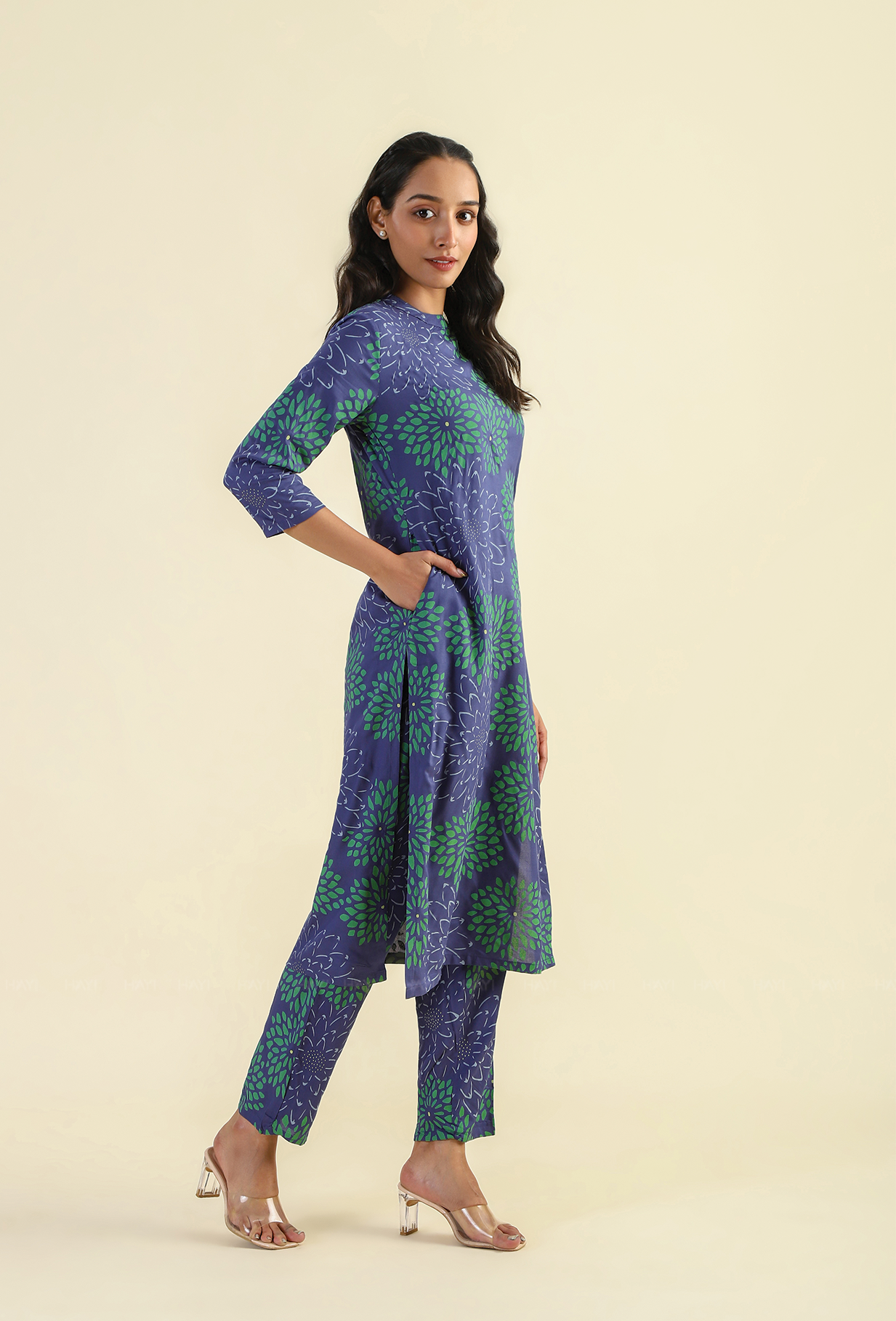 Indigo Muted Theory Viscose Printed Co-ords