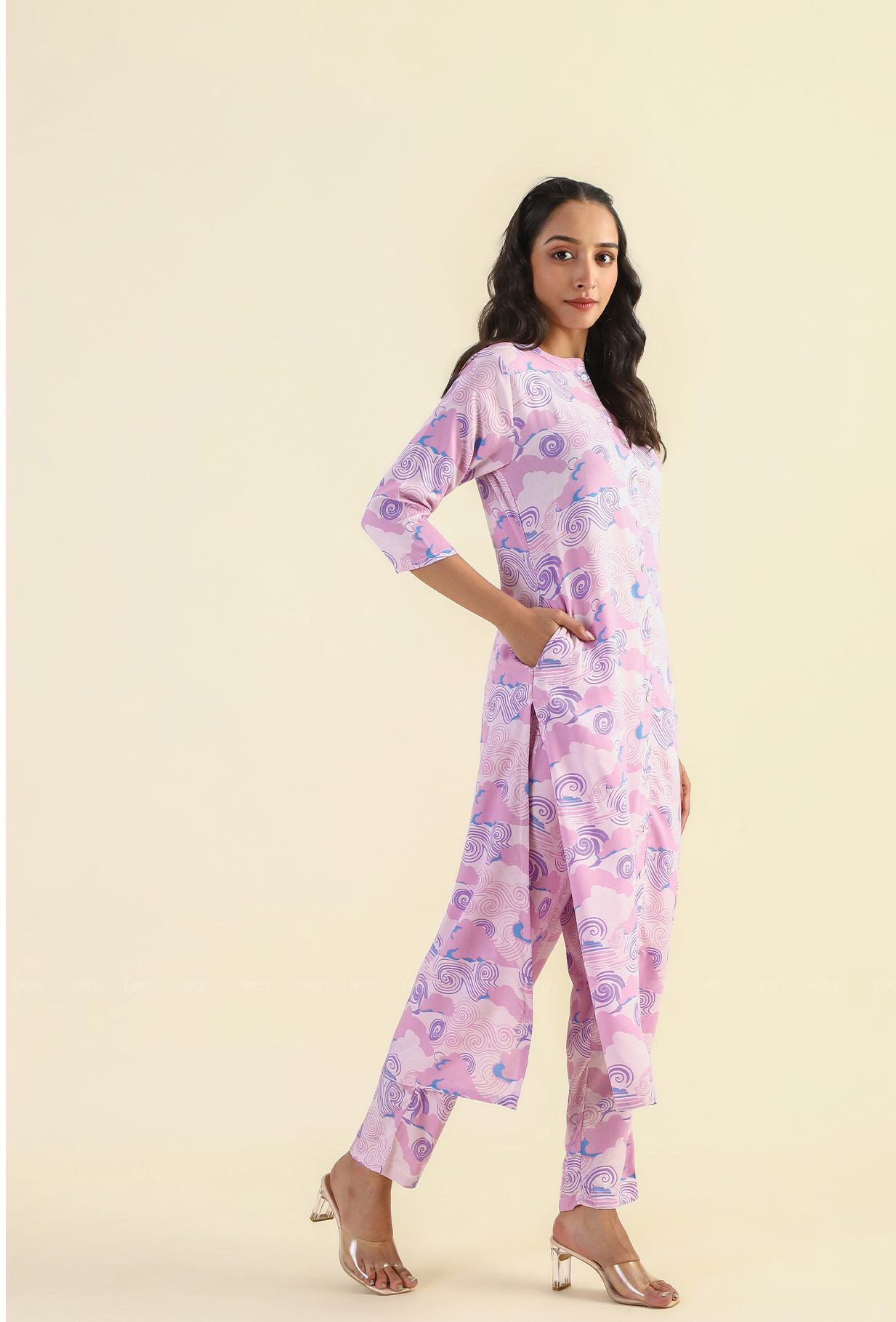 Celestial Lilac Viscose Printed Co-ords