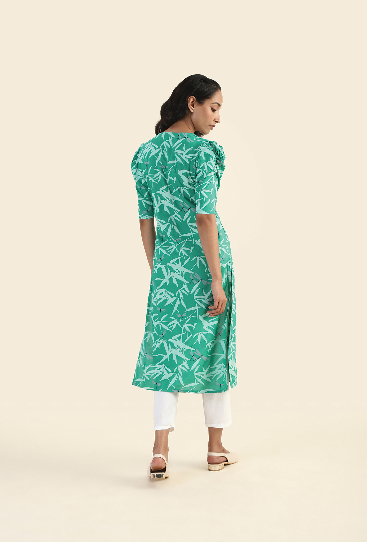 Misty Green Viscose Printed Kurta