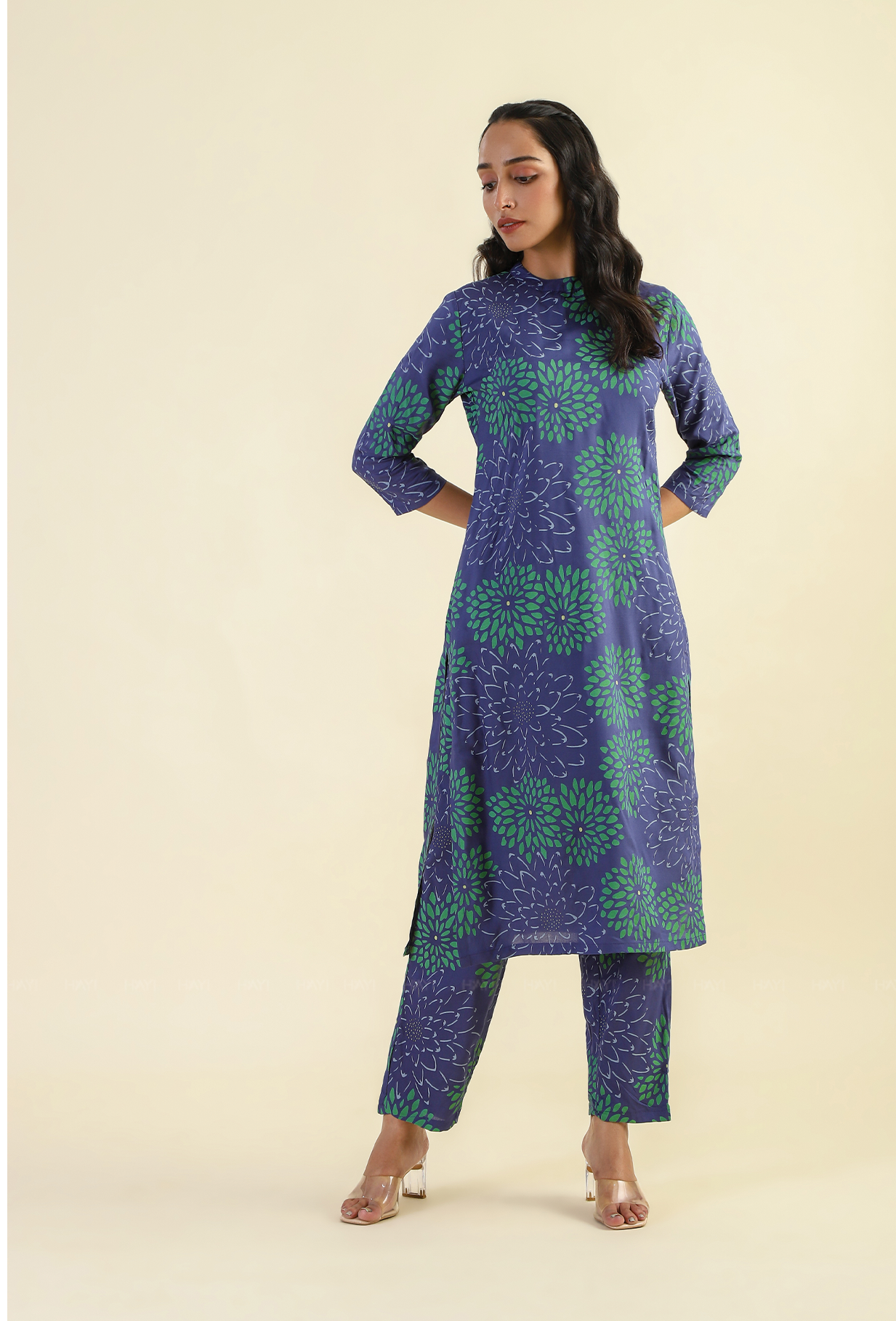 Indigo Muted Theory Viscose Printed Co-ords