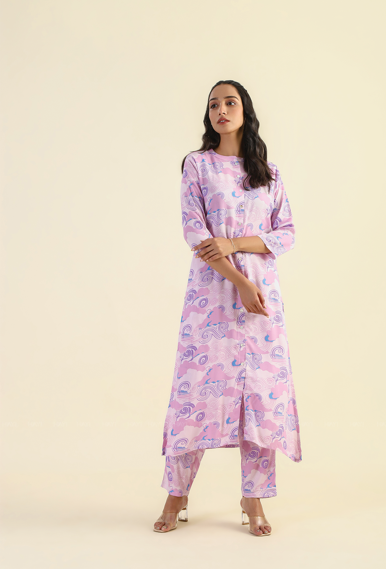 Celestial Lilac Viscose Printed Co-ords