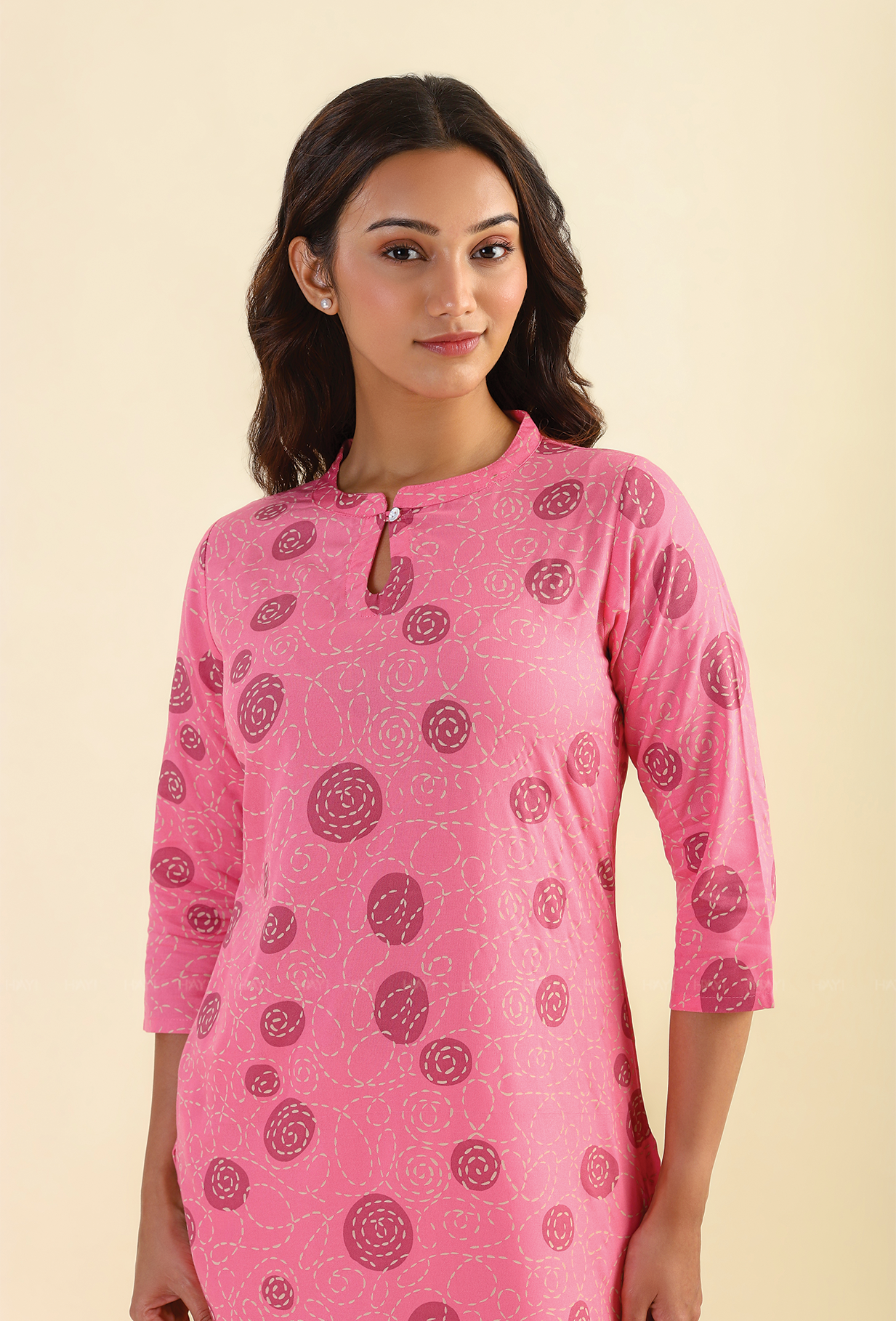 Rosy Blush Viscose Printed Kurta