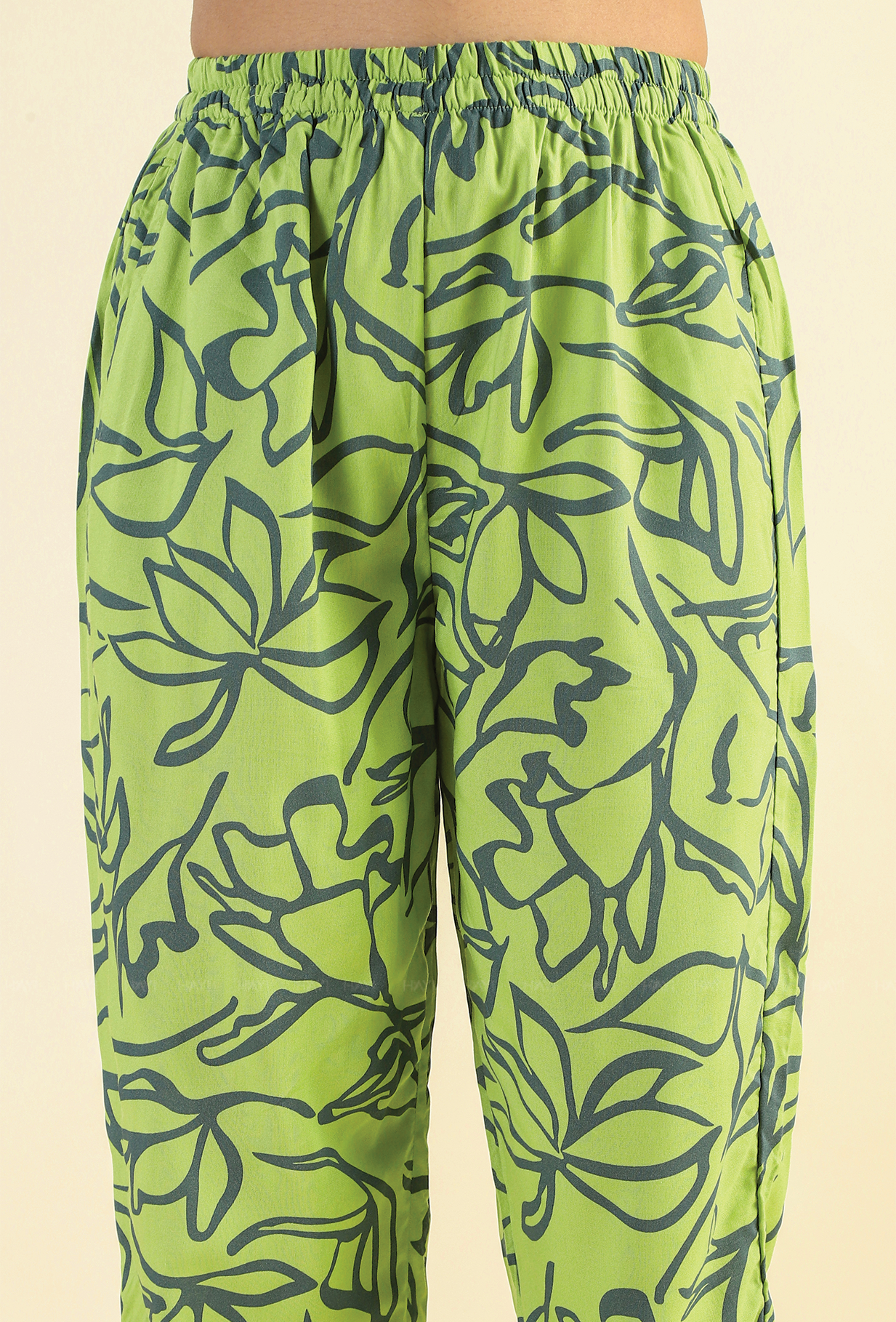 Green Ethereal Petals Viscose Printed Co-ords