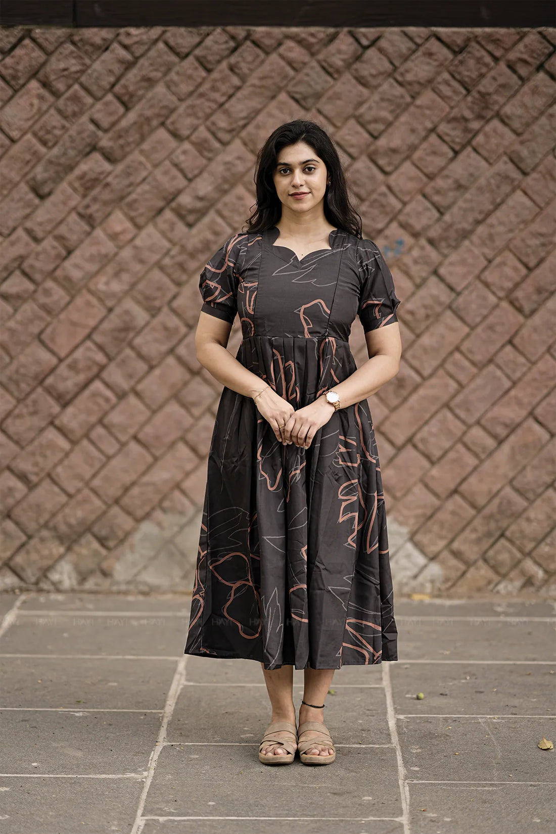 Dark Muse Florals Black Floral Printed Maternity and Feeding Wear