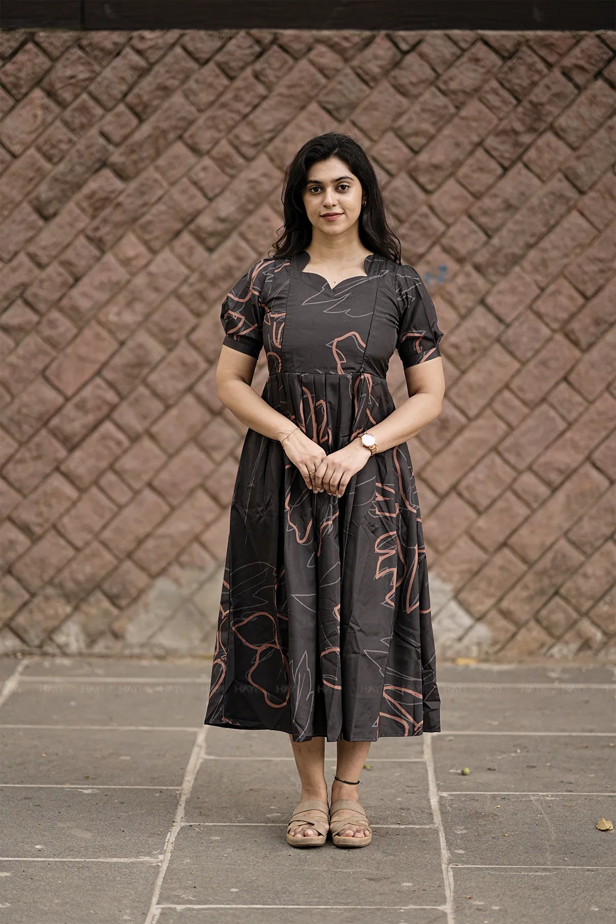 Dark Muse Florals Black Floral Printed Maternity and Feeding Wear