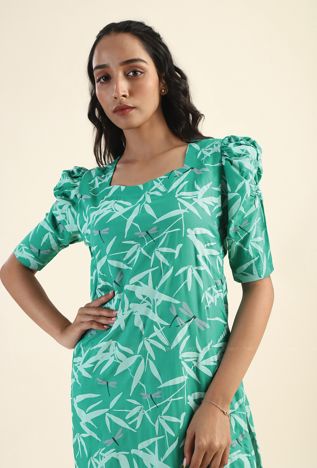 Misty Green Viscose Printed Kurta