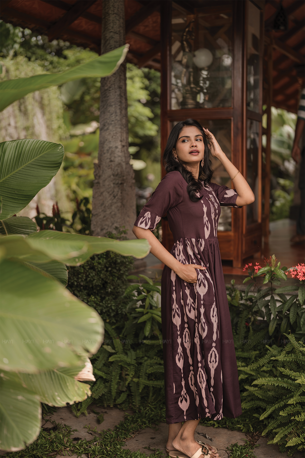 Mocha Muse Brown Viscose Umbrella Outfit