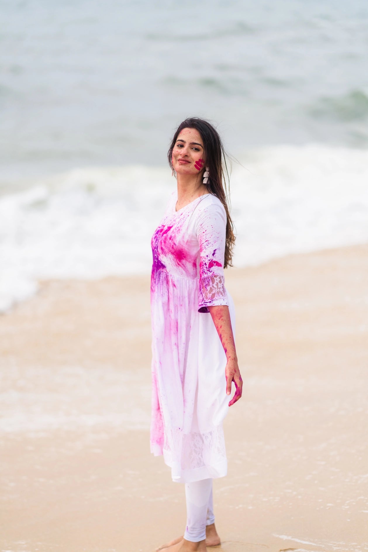 Love In White Lace Viscose Dress