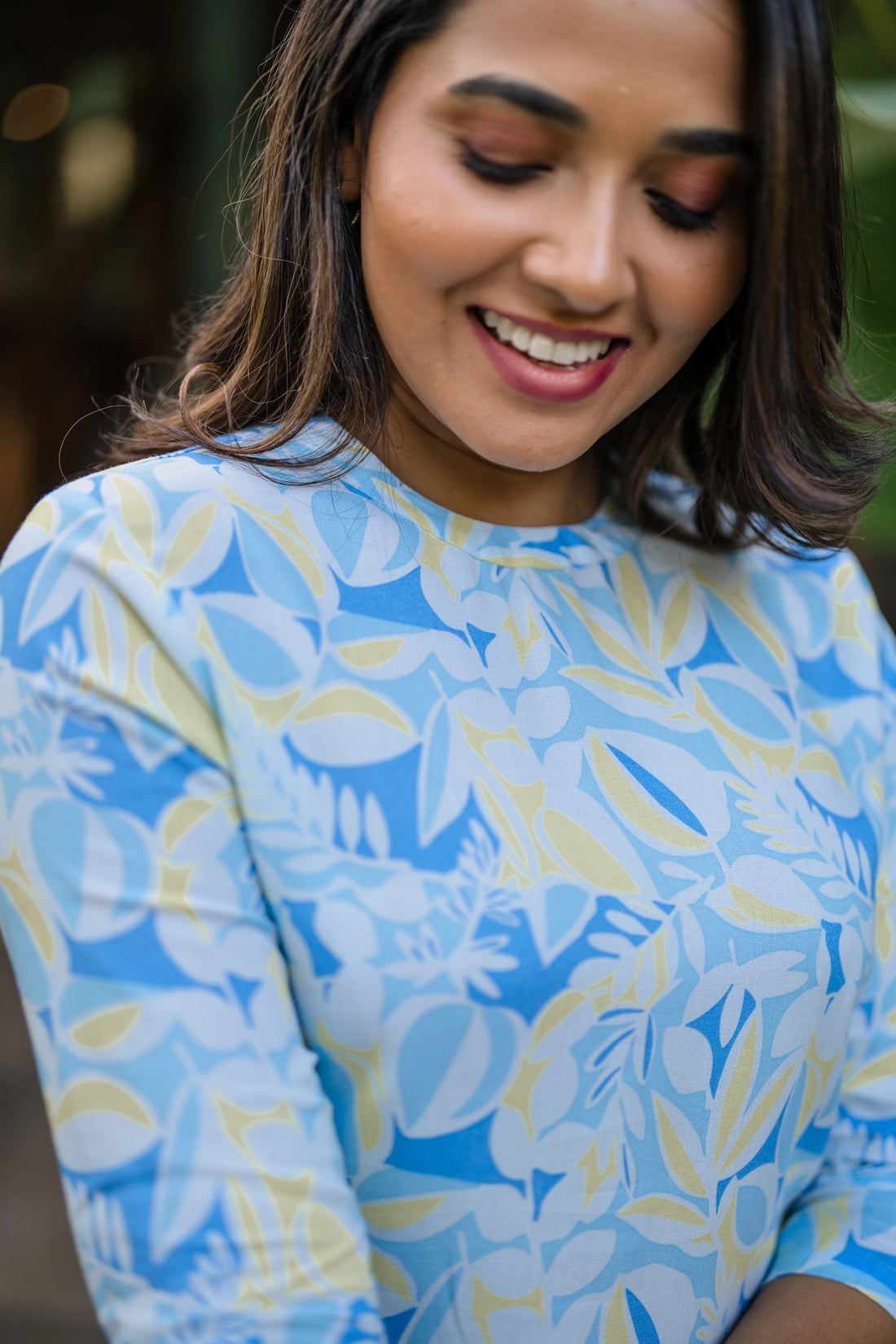 Blue Oceanic Grace Viscose Printed Kurta