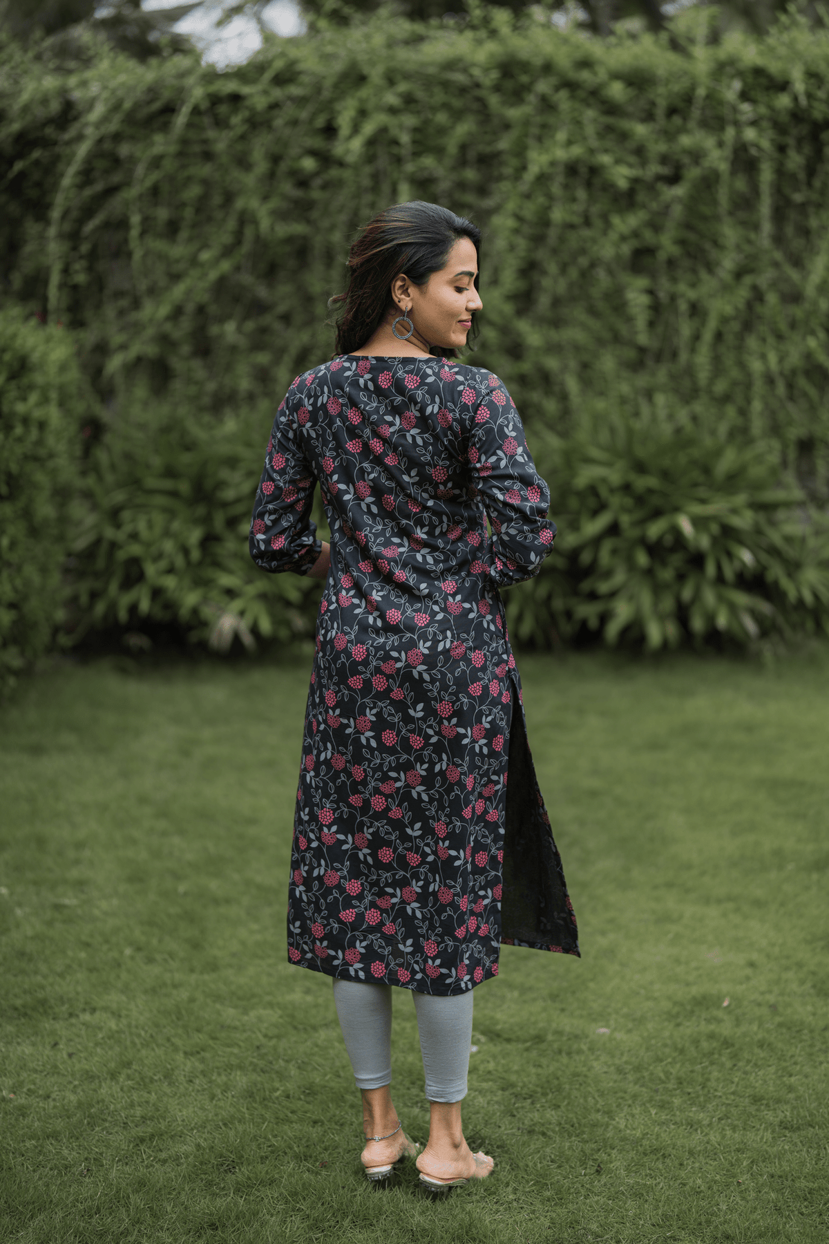 Black Blush Viscose Printed Kurta