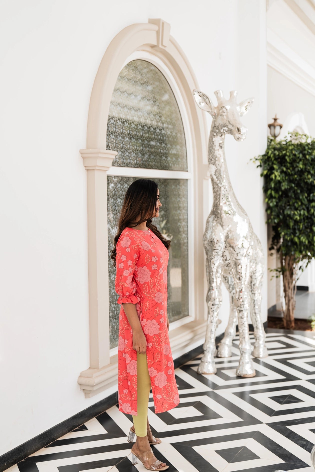 Rustic Orange Glory Viscose Printed Kurta