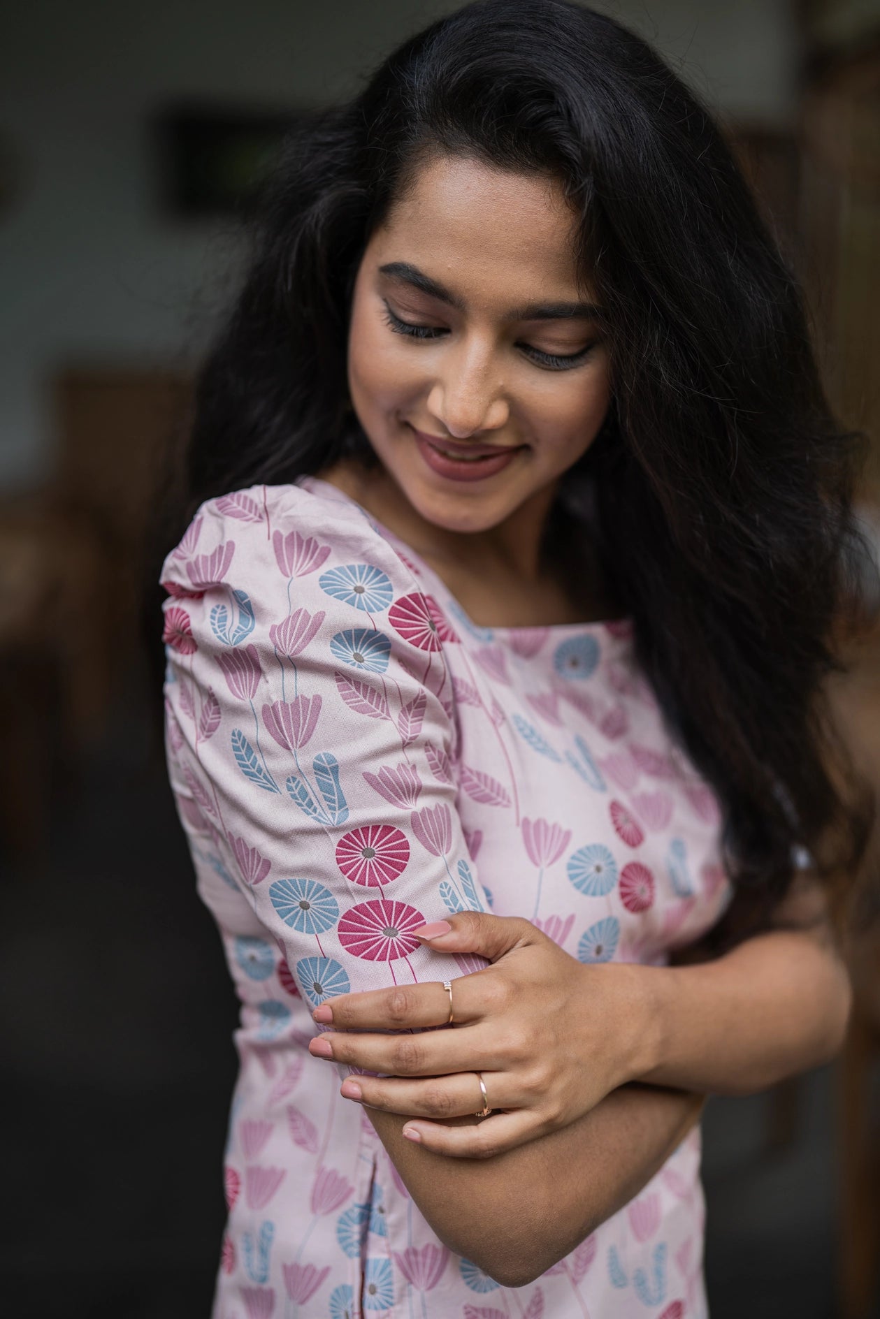 Bloomin Pink Viscose Printed Kurta