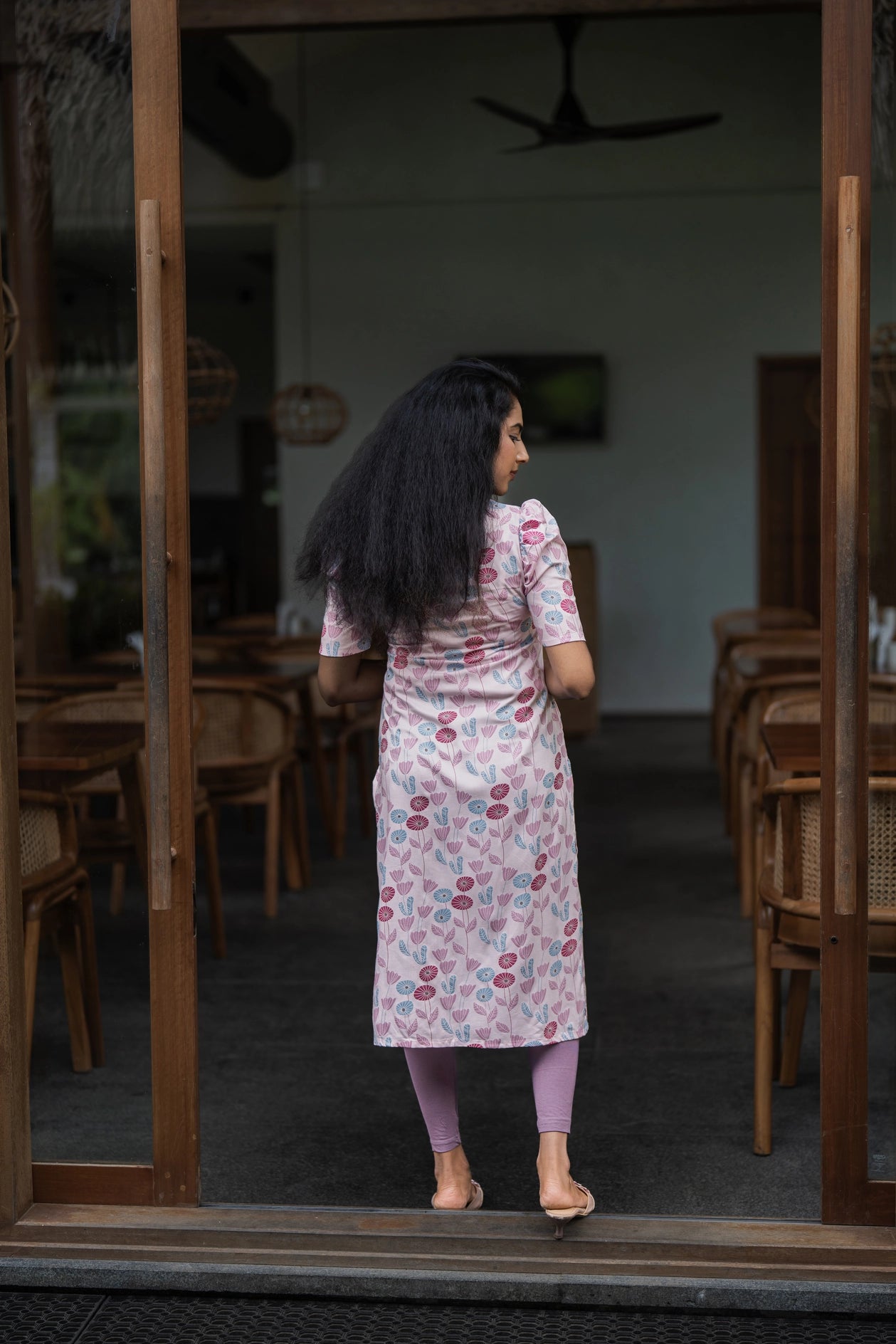 Bloomin Pink Viscose Printed Kurta