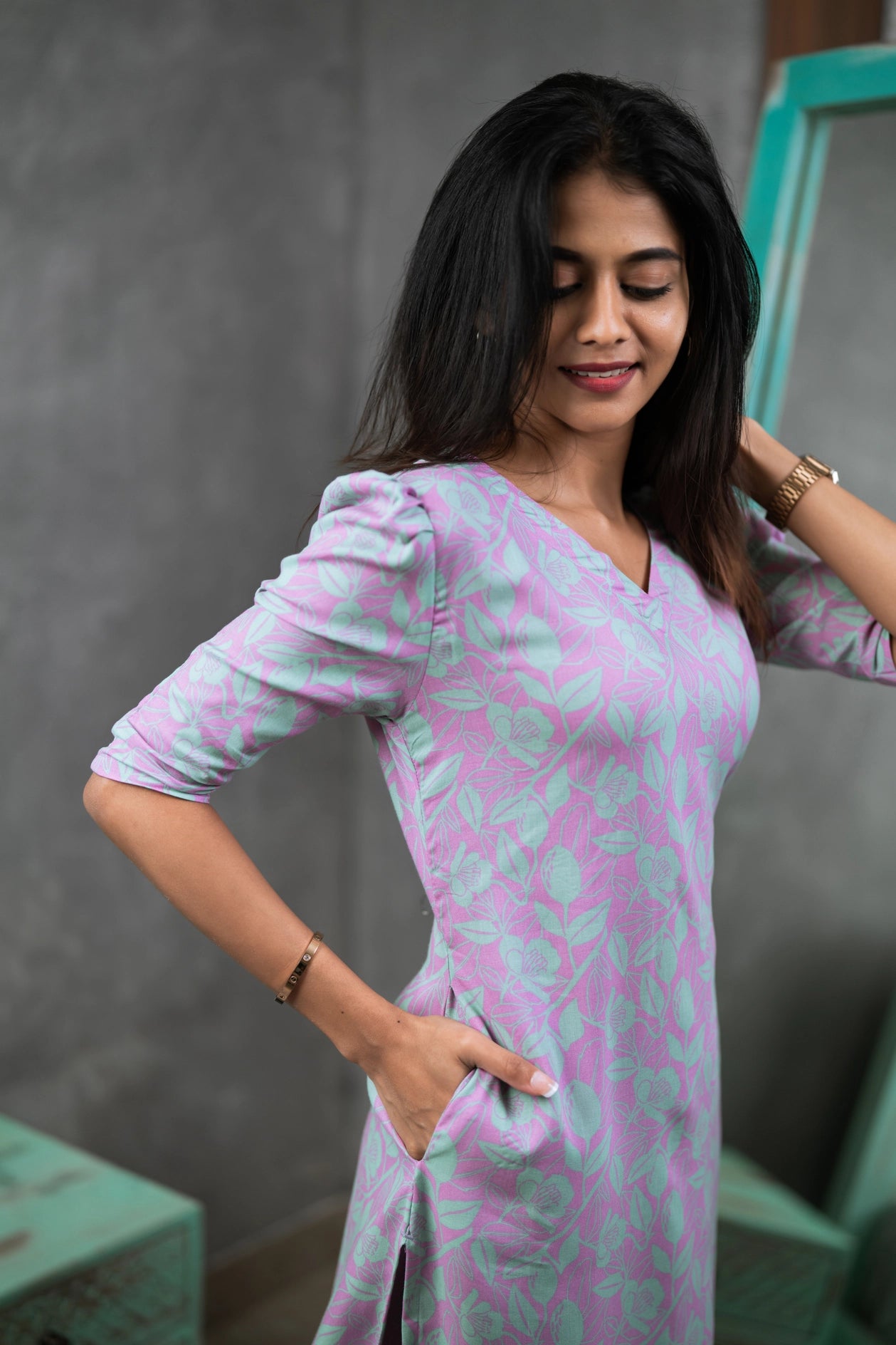 Lilac Delicacy Viscose Printed Kurta