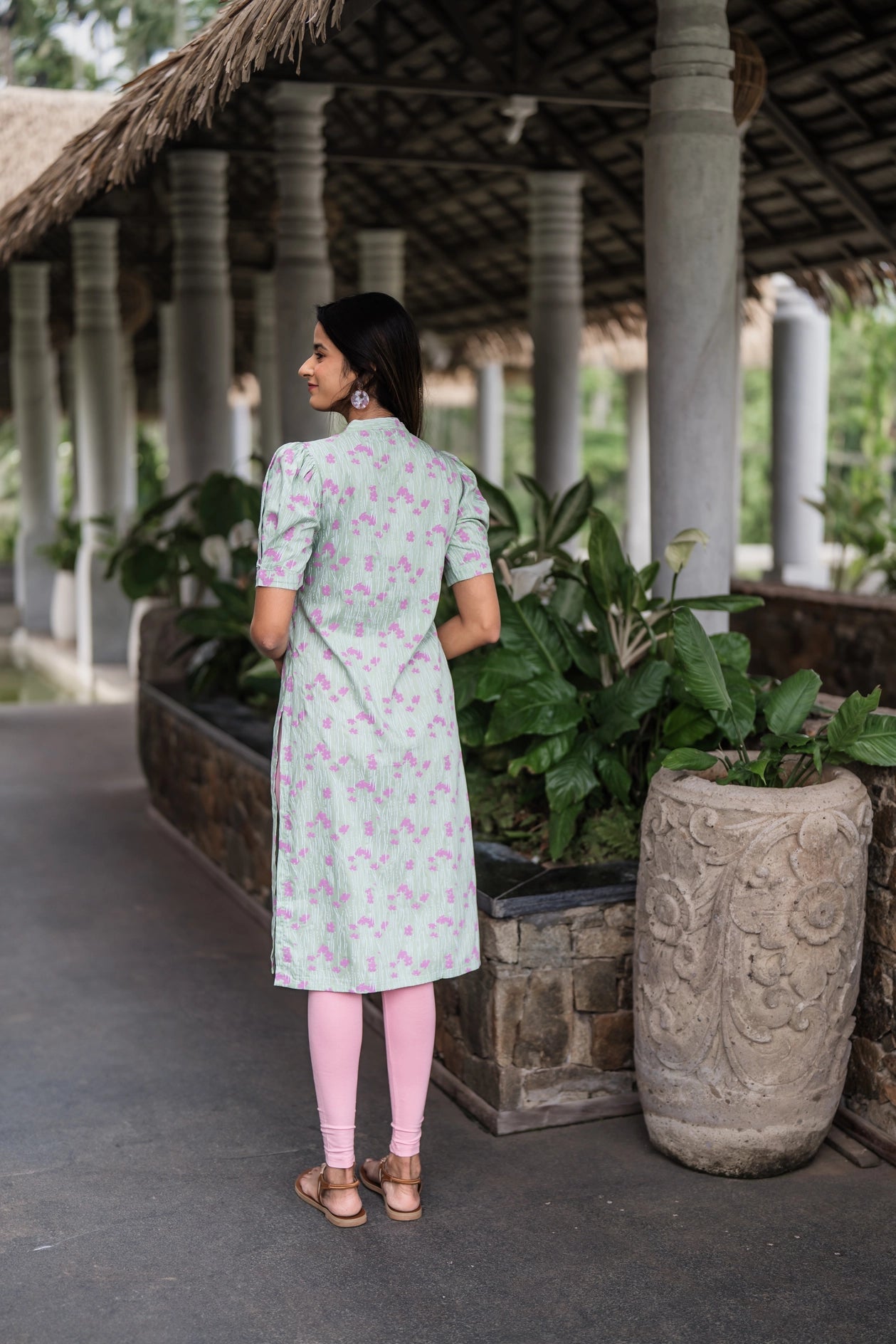 Green Springtime Viscose Printed Kurta