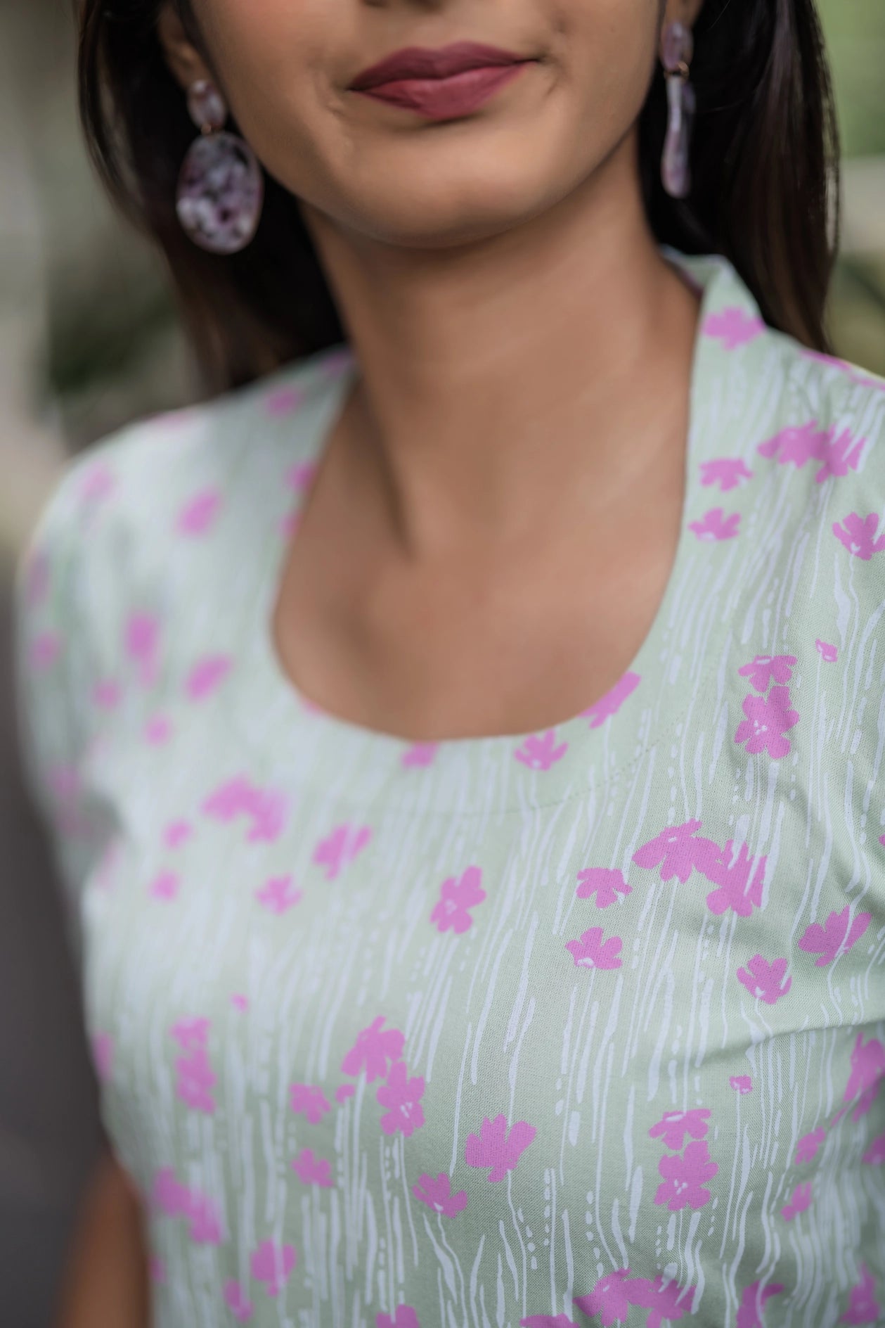 Green Springtime Viscose Printed Kurta