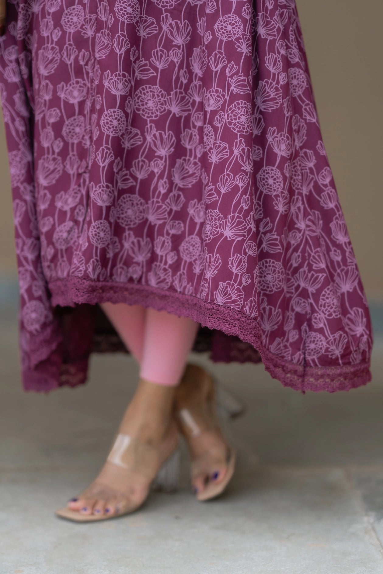 Plum Dalia Viscose Printed A-line Dress
