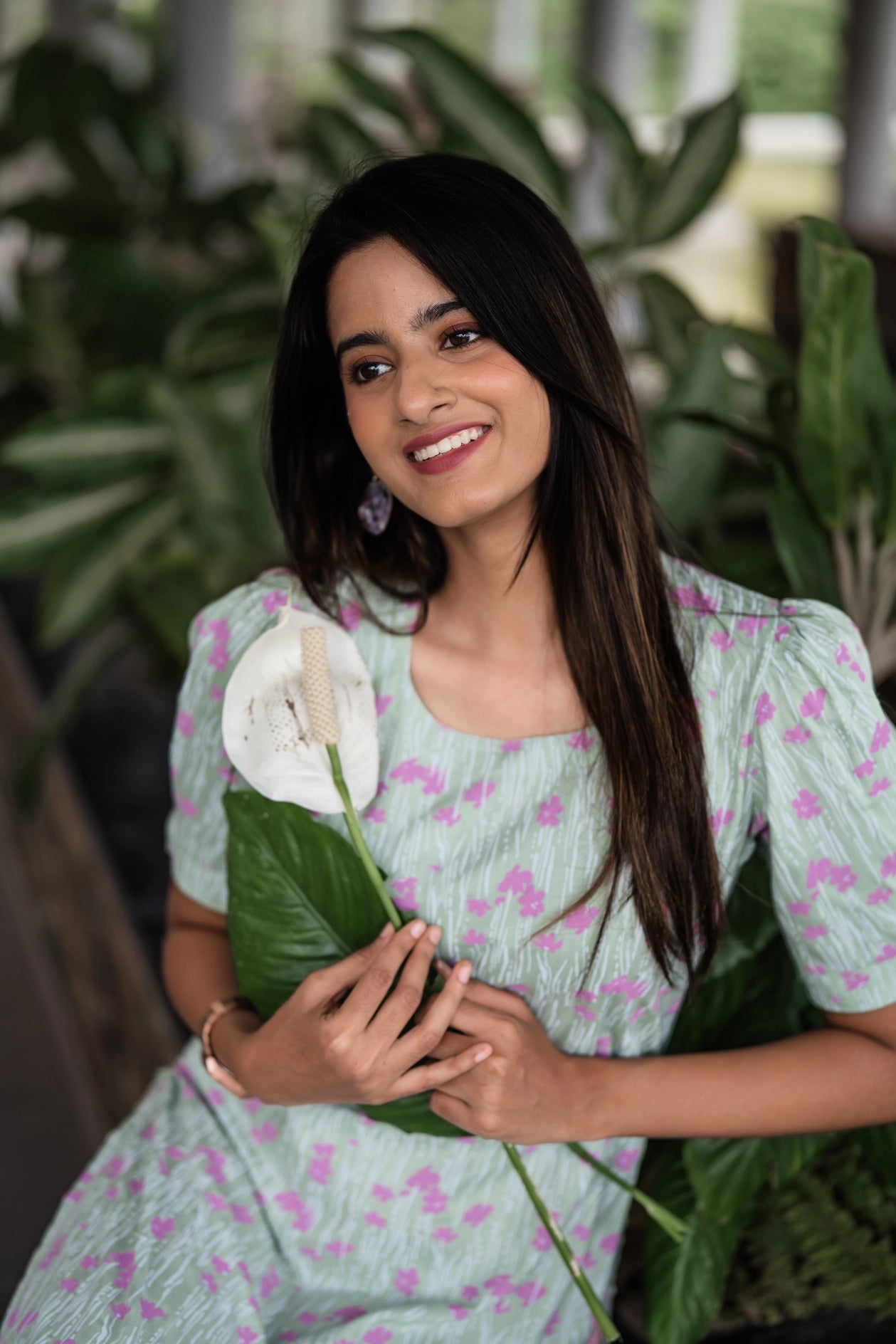 Green Springtime Viscose Printed Kurta