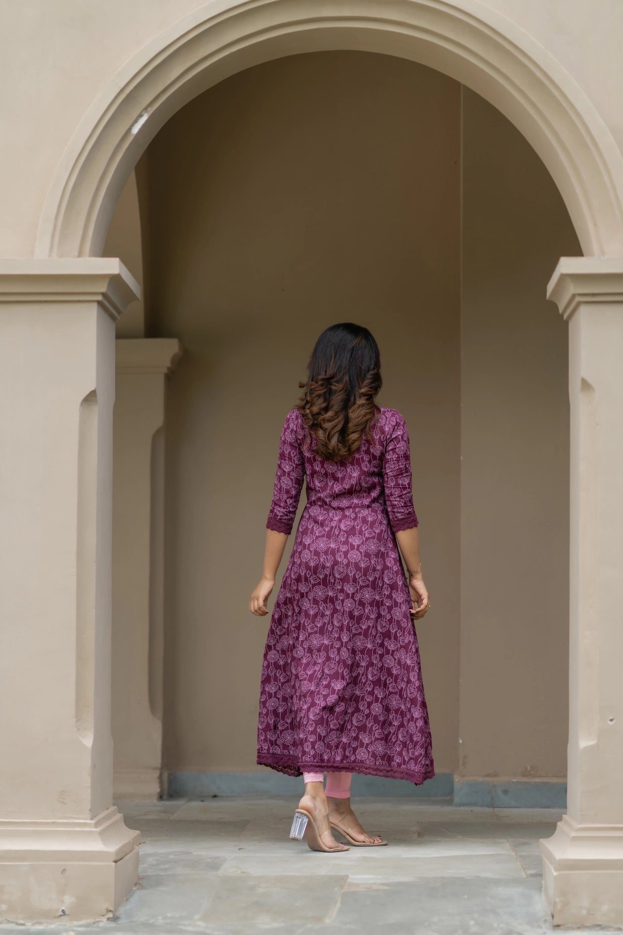 Plum Dalia Viscose Printed A-line Dress