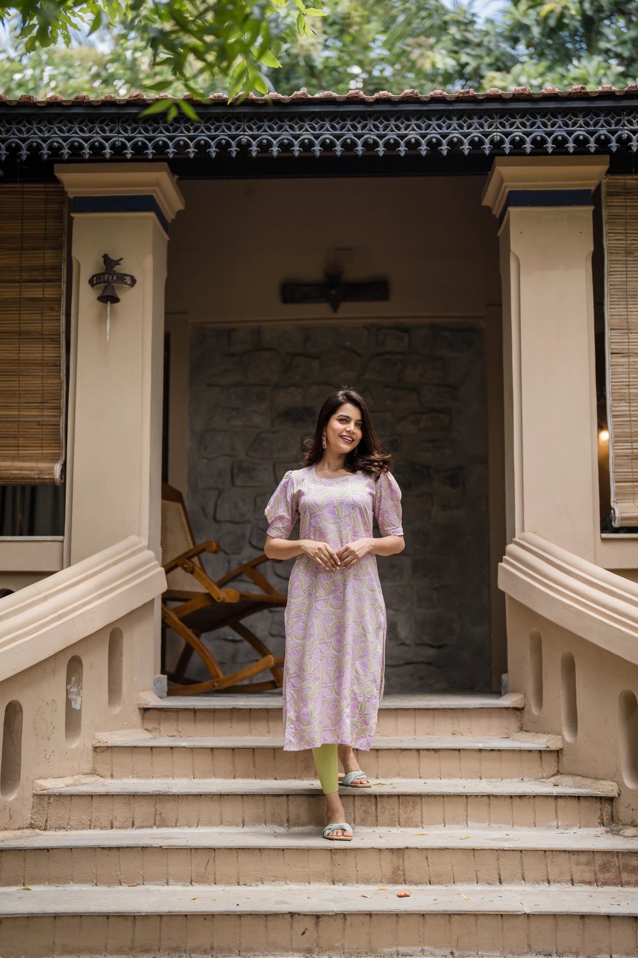 All Blooms Pink Viscose Printed Kurta