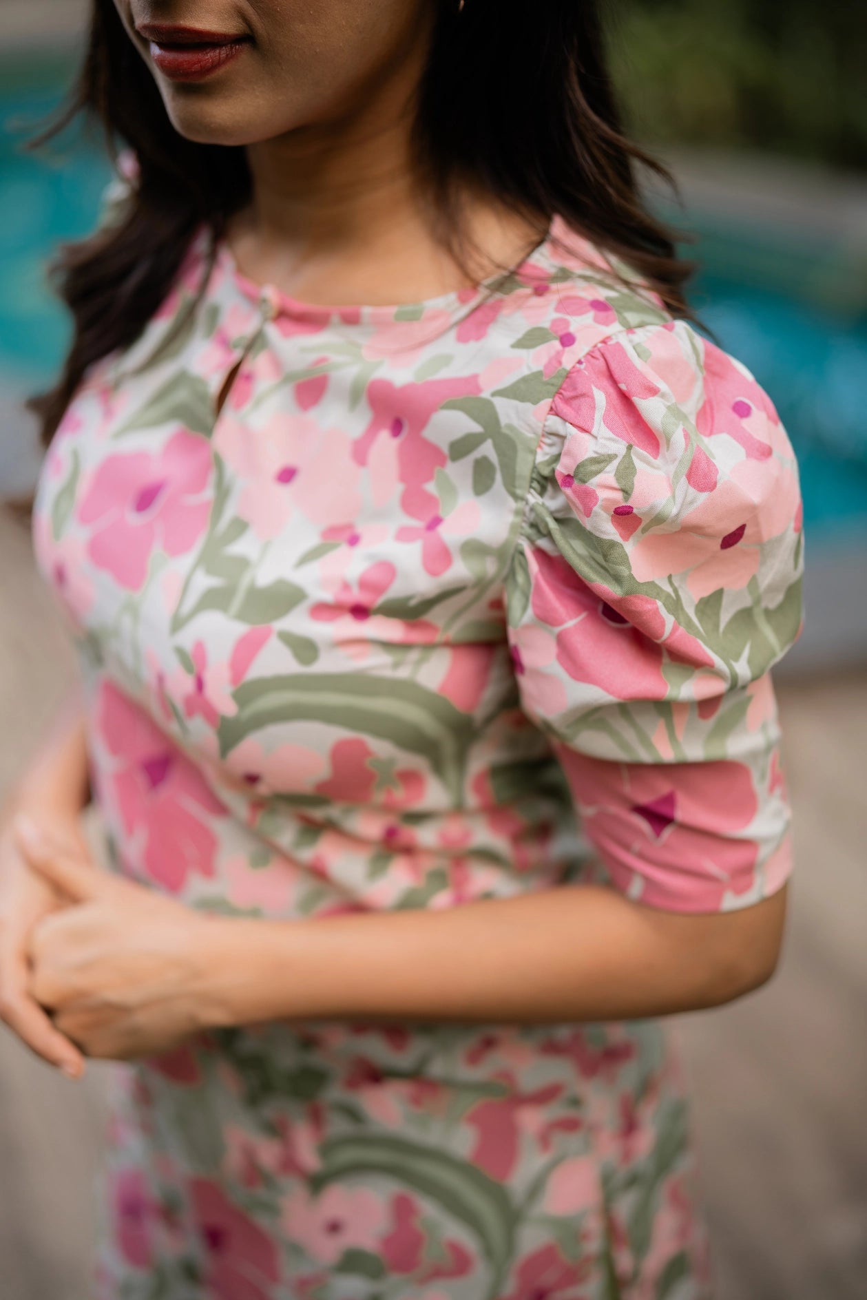 Beige Into the Blossom Printed Viscose Kurta