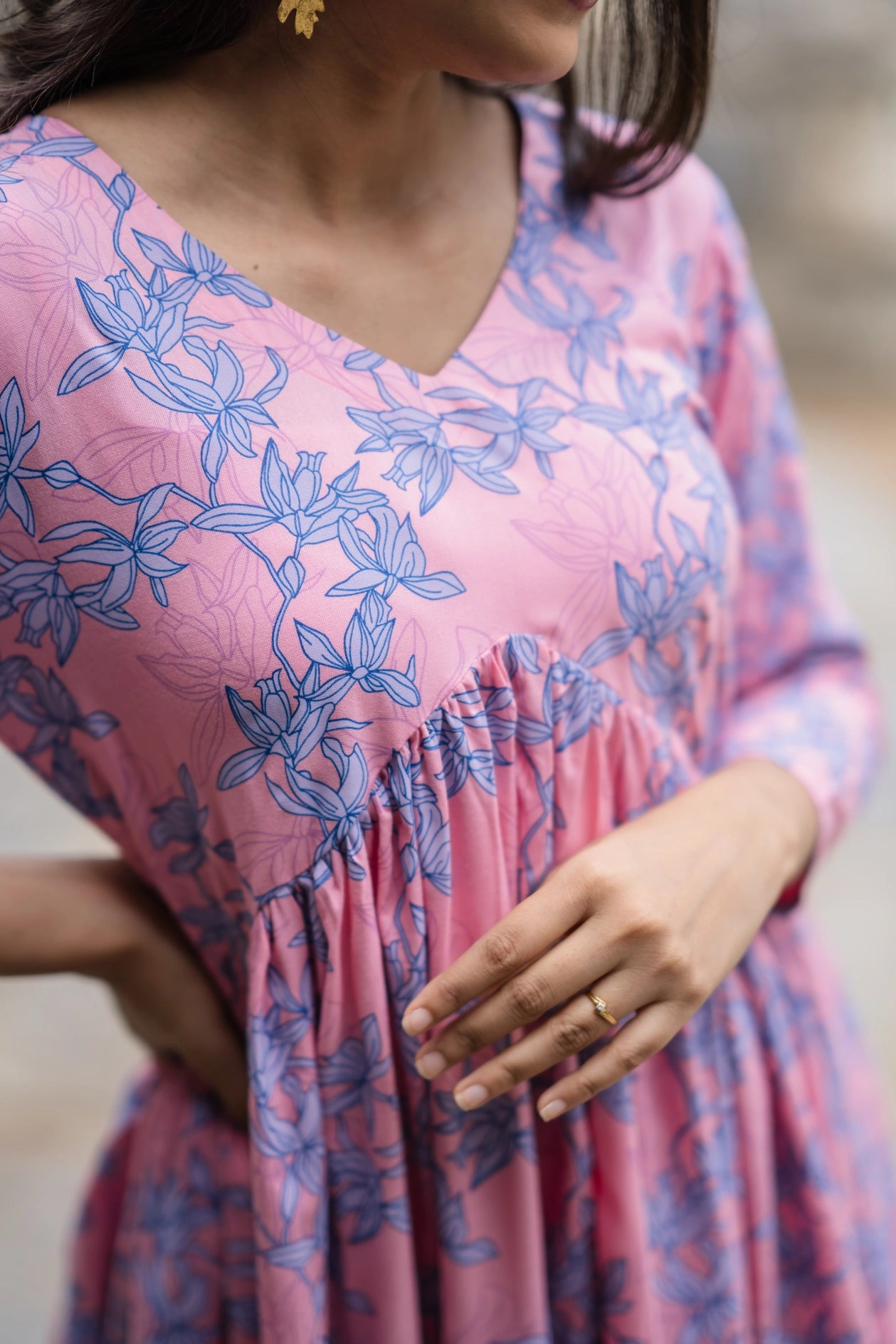 Frolic Pinks Viscose Printed Dress