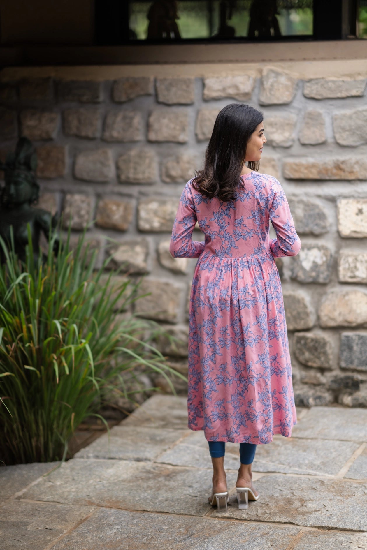 Frolic Pinks Viscose Printed Dress