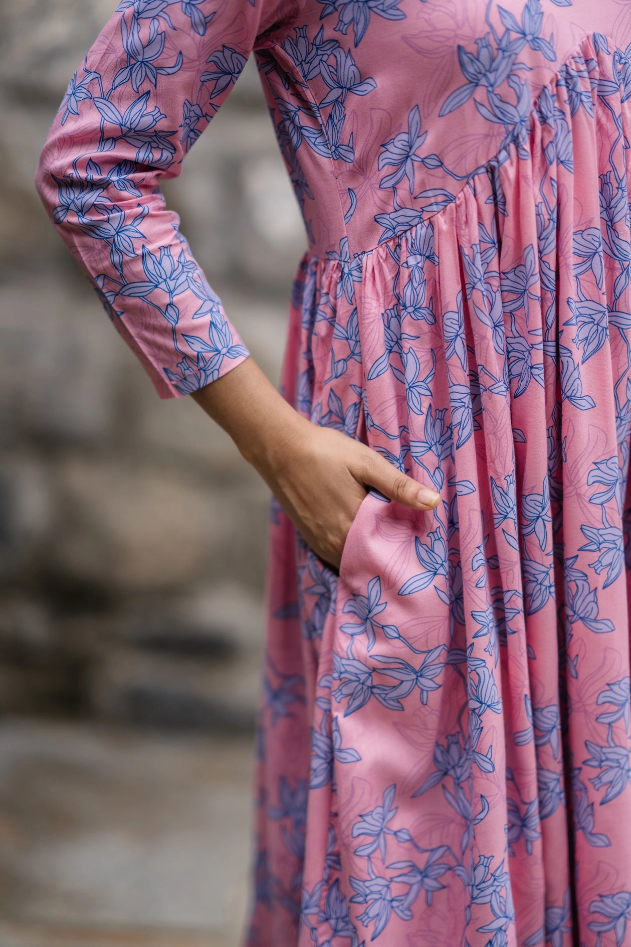 Frolic Pinks Viscose Printed Dress