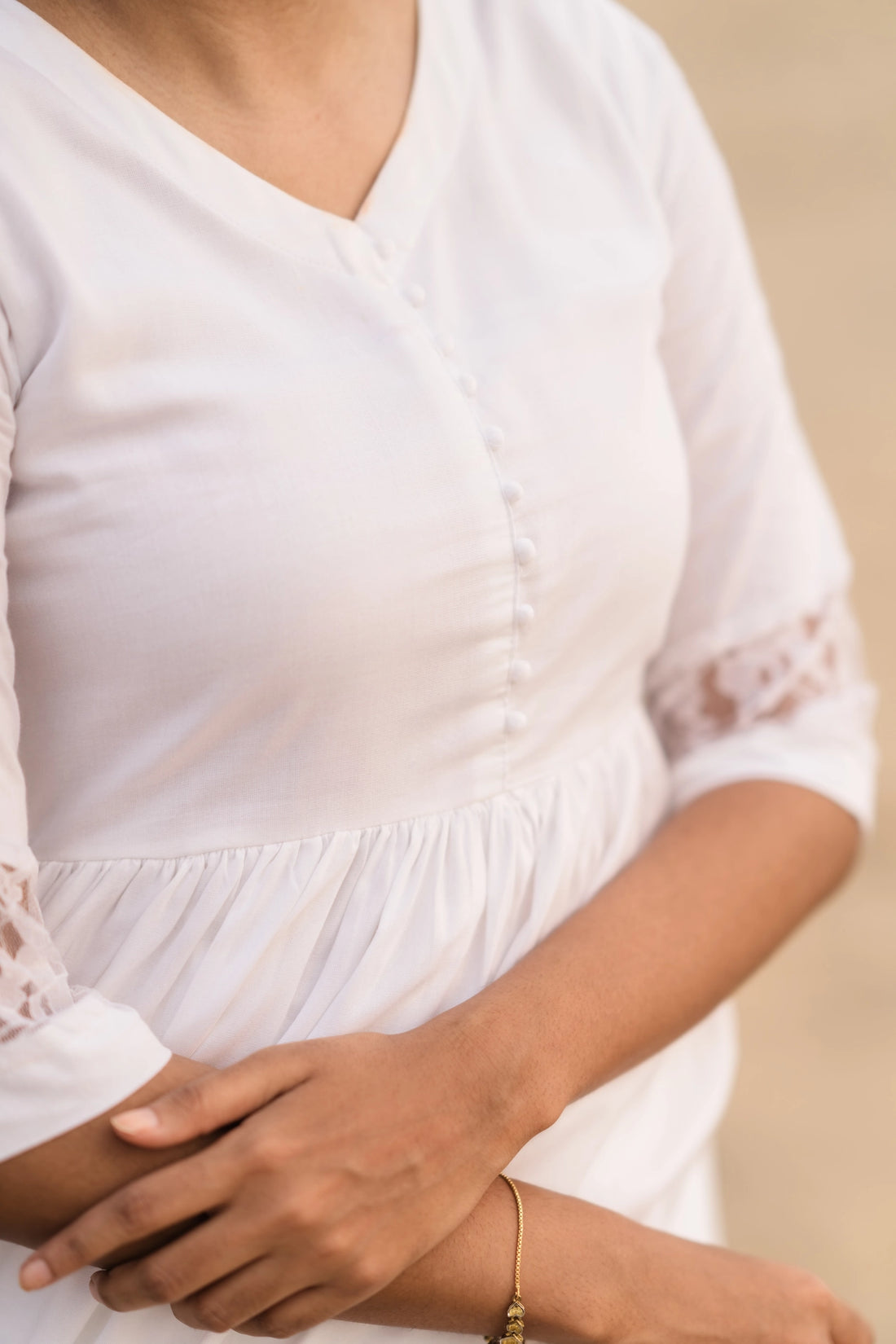 Love In White Lace Viscose Dress