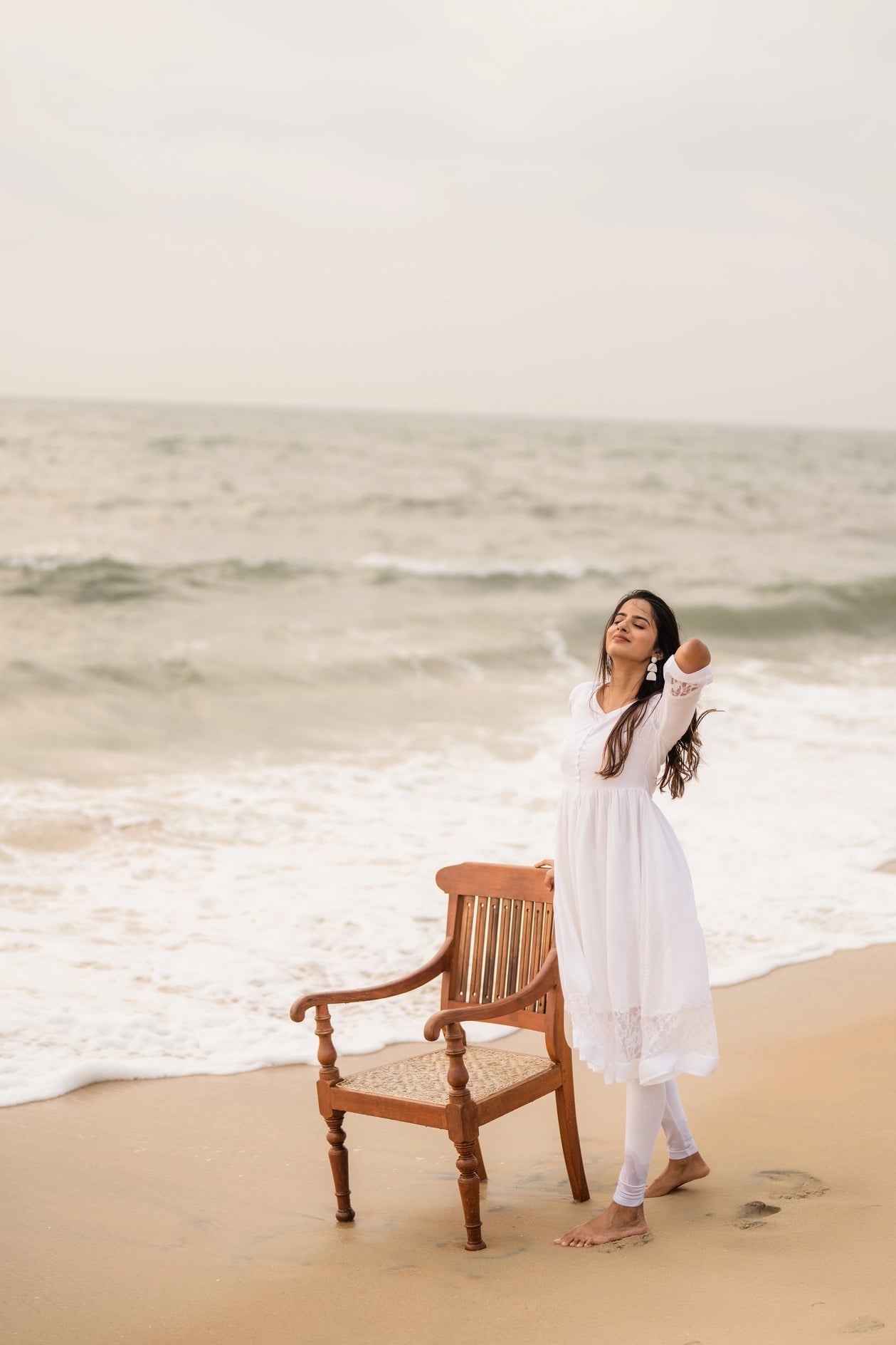 Love In White Lace Viscose Dress